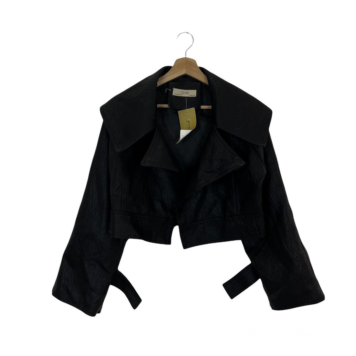Japanese Brand CROPPED BIKER PARACHUTE LEATHER JACKET AFTF BASIC OUTERWEAR Size US S / EU 44-46 / 1 - 1 Thumbnail