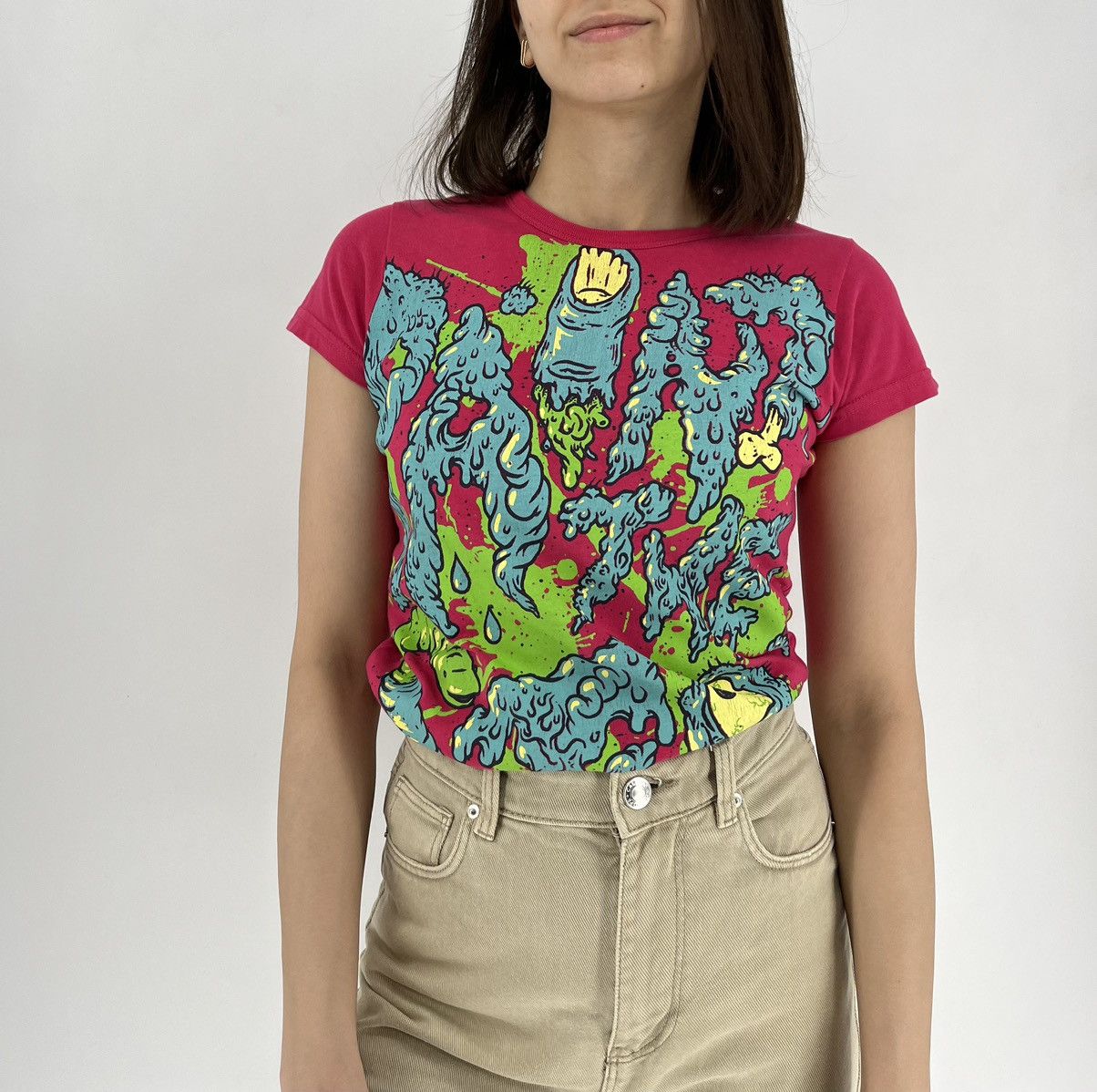 Japanese Brand Vintage Y2K Graphic T-shirt "Paint the Stars" Women TShirt Size S / US 4 / IT 40 - 2 Thumbnail