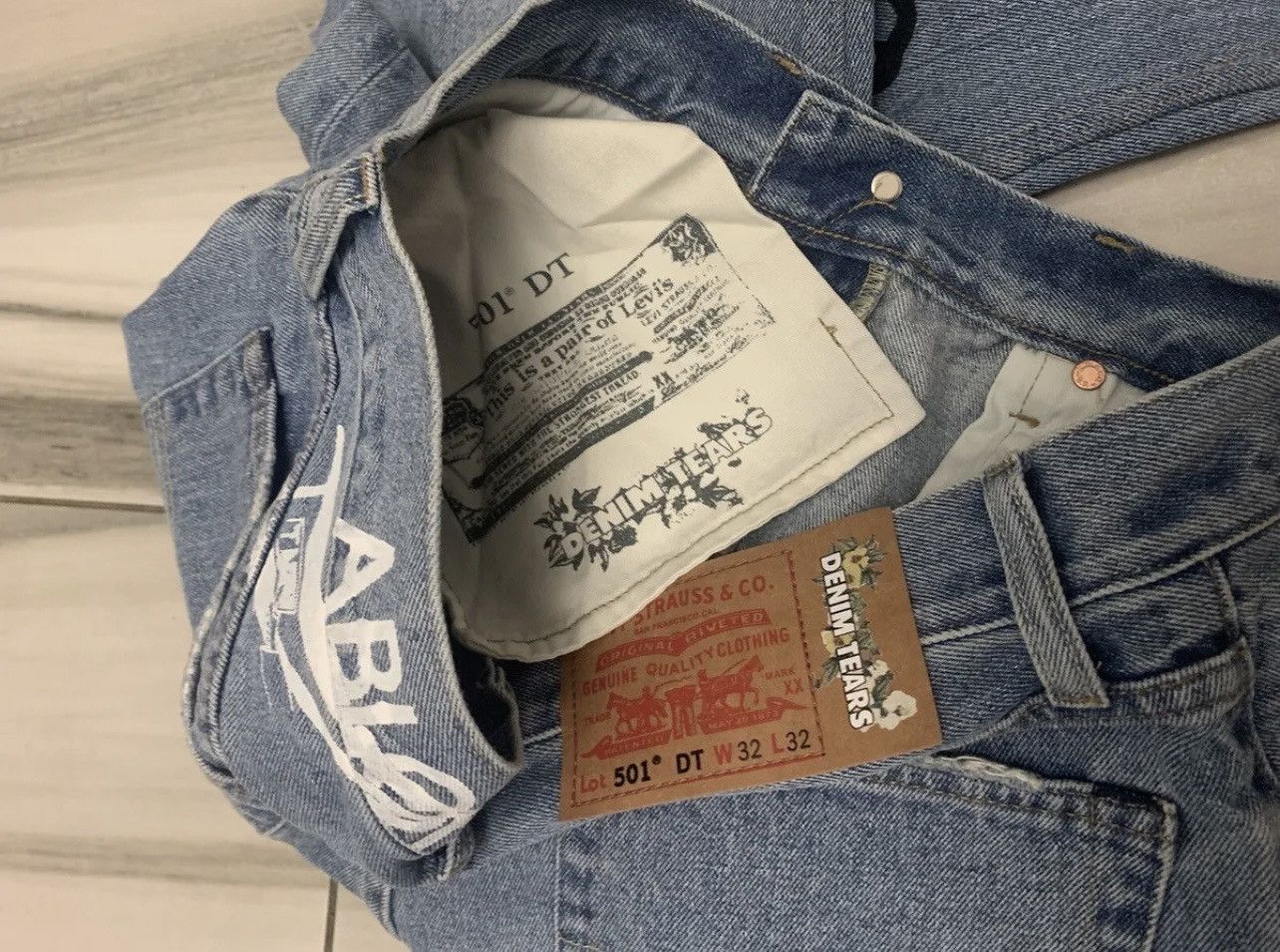 DENIM TEARS Denim Tears Virgil Abloh Message In A Tear Embroidered Jeans Size US 32 / EU 48 - 6 Thumbnail