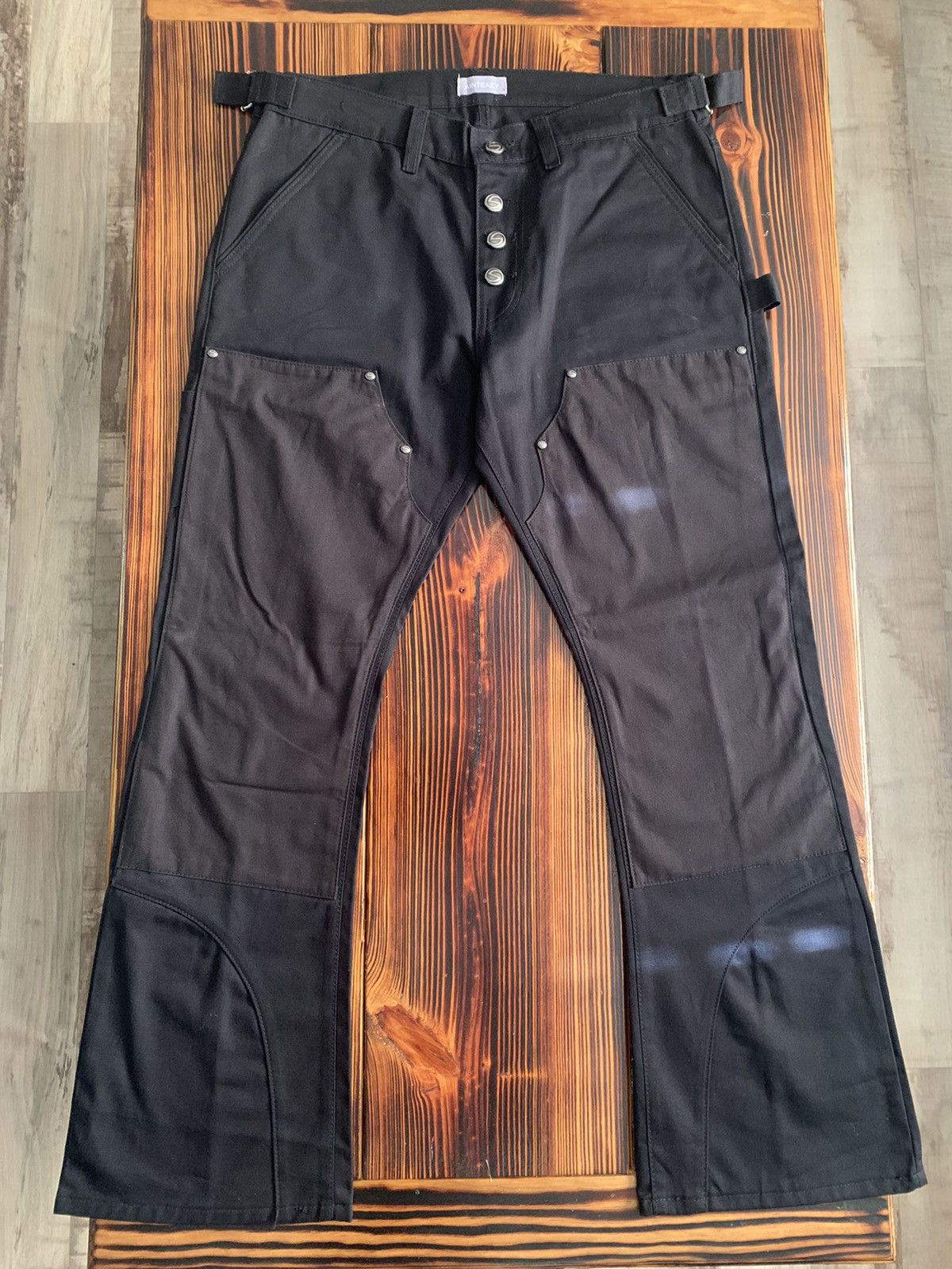 Image of Vintage Ainteazy Carpenter Double Knee Pants in Black, Men's (Size 34)