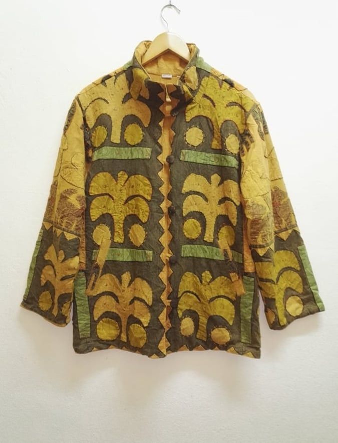 Vintage 🔥VTG🔥Handmade Indian Style Madras Patchwork hand Stitch Size US L / EU 52-54 / 3 - 1 Thumbnail