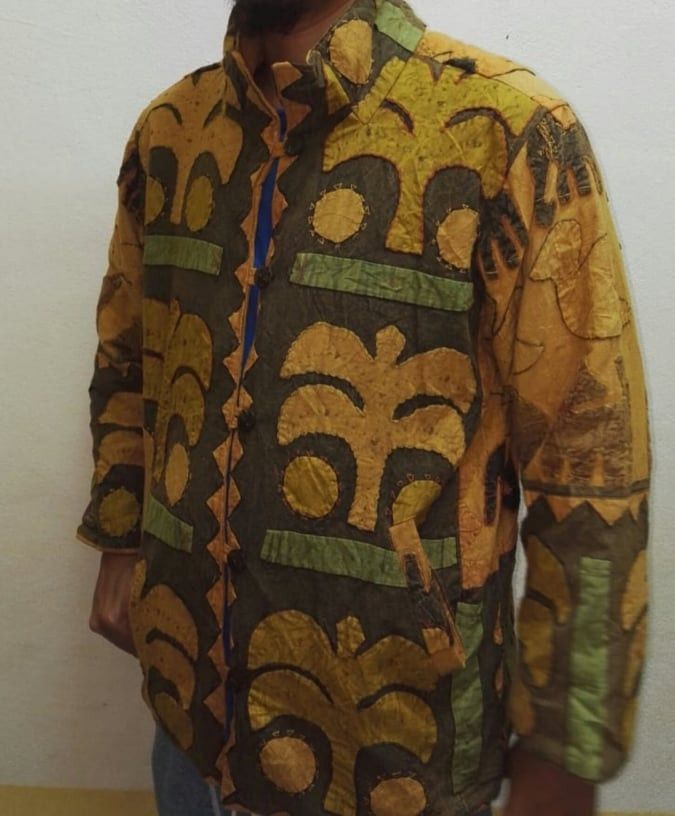 Vintage 🔥VTG🔥Handmade Indian Style Madras Patchwork hand Stitch Size US L / EU 52-54 / 3 - 5 Thumbnail
