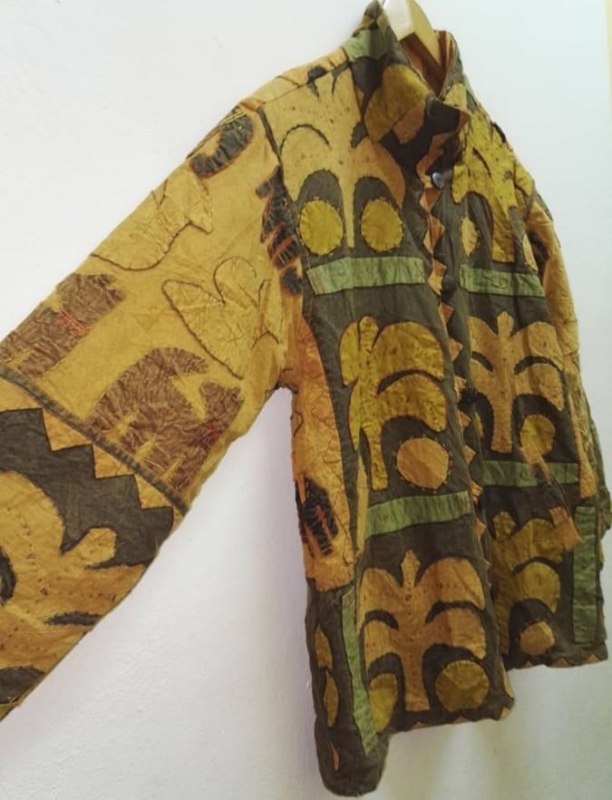 Vintage 🔥VTG🔥Handmade Indian Style Madras Patchwork hand Stitch Size US L / EU 52-54 / 3 - 3 Thumbnail