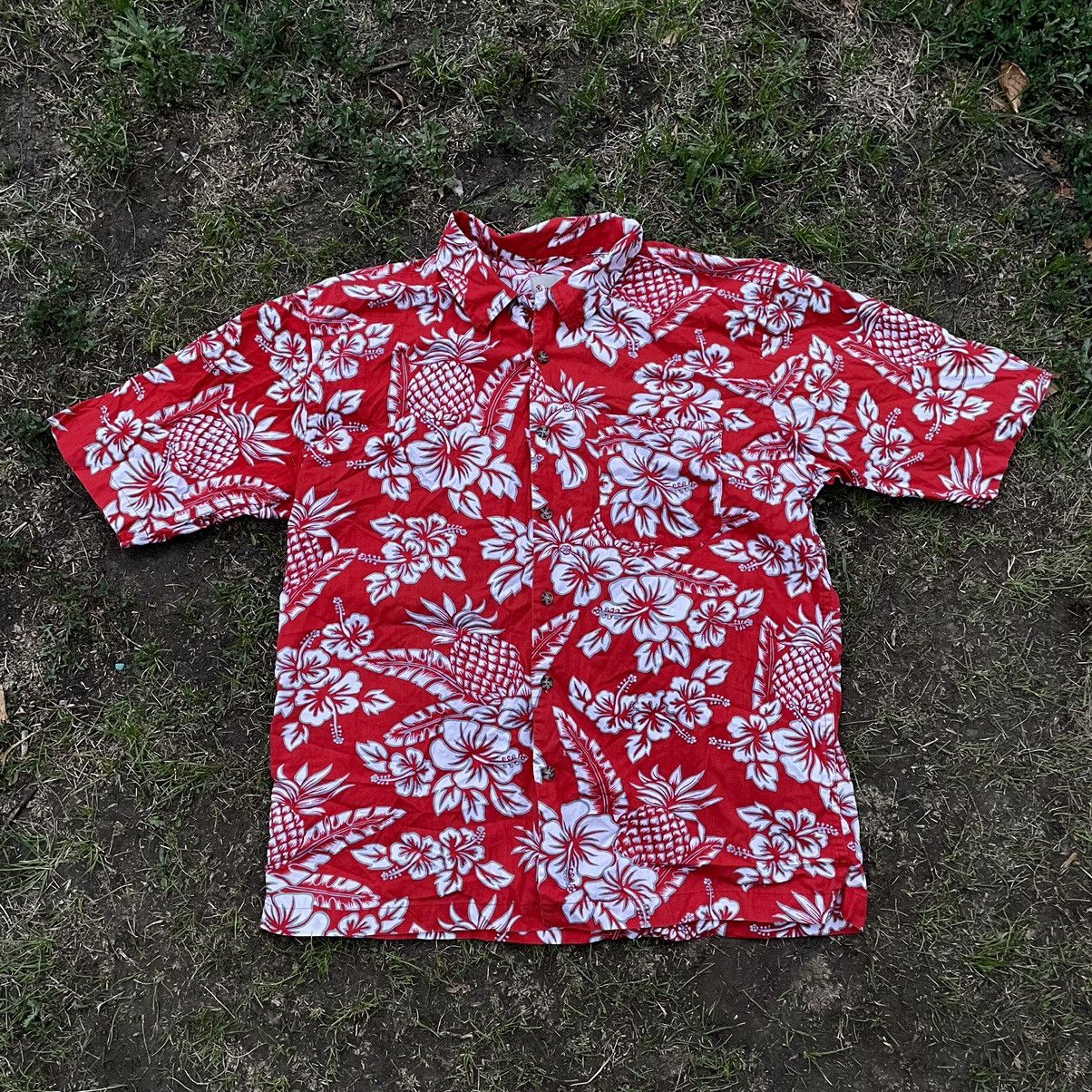 Vintage Vintage 90s Floral All Over Print Hawaiian Shirt Red Boxy L Size US L / EU 52-54 / 3 - 1 Thumbnail