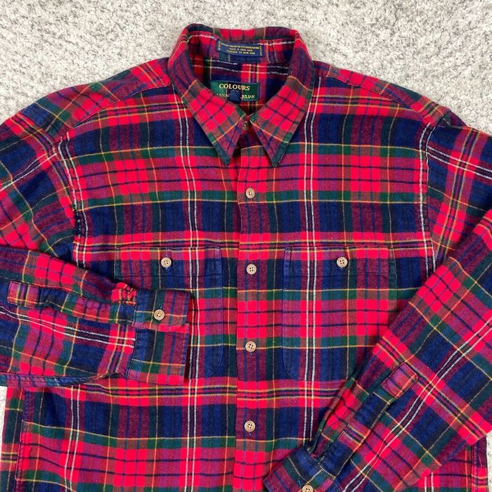 Alexander Julian Alexander Julian Flannel Shirt Mens Medium Plaid Red ...