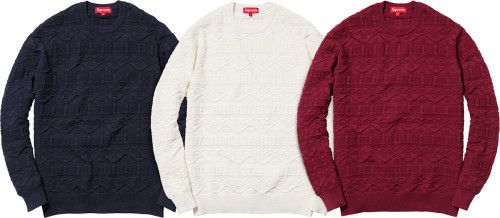 Supreme Jacquard Sweater Burgundy SS14 Size US M / EU 48-50 / 2 - 6 Thumbnail