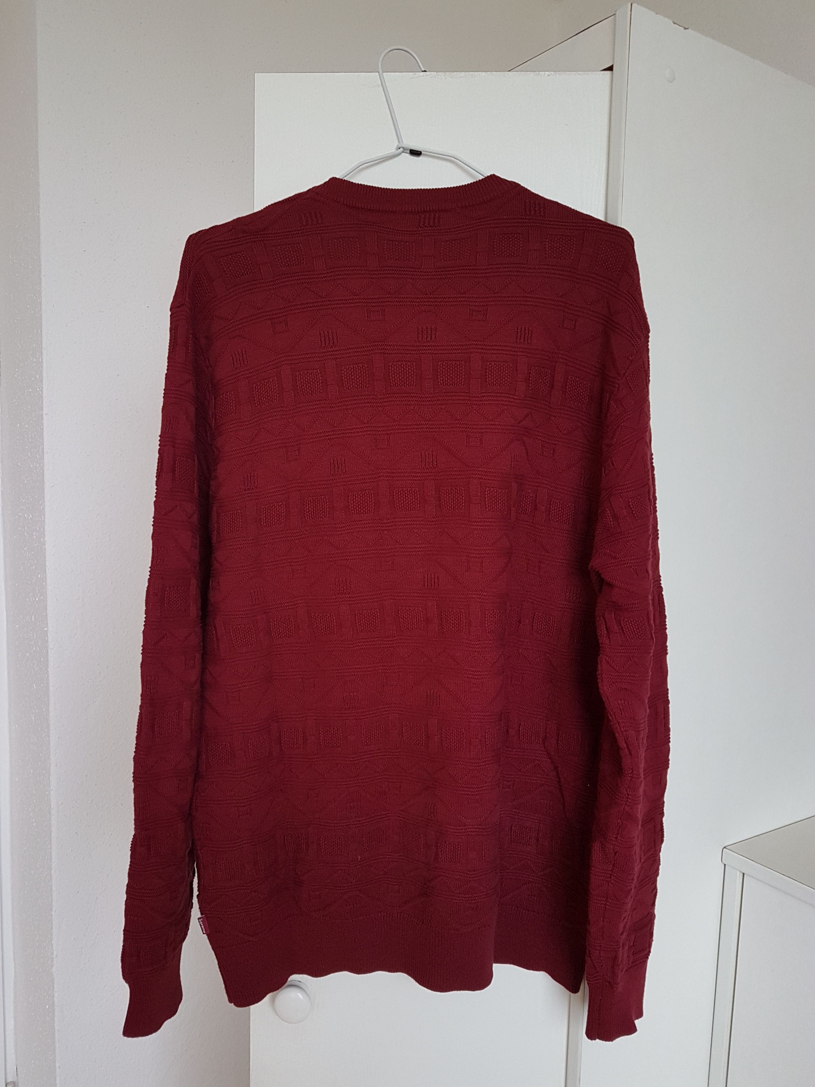 Supreme Jacquard Sweater Burgundy SS14 Size US M / EU 48-50 / 2 - 5 Thumbnail
