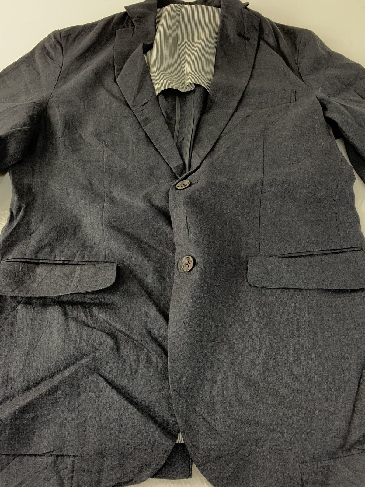 Japanese Brand D’ Homme A Homme Coat Blazer Double Pocket Workwear Design Size 48S - 2 Thumbnail