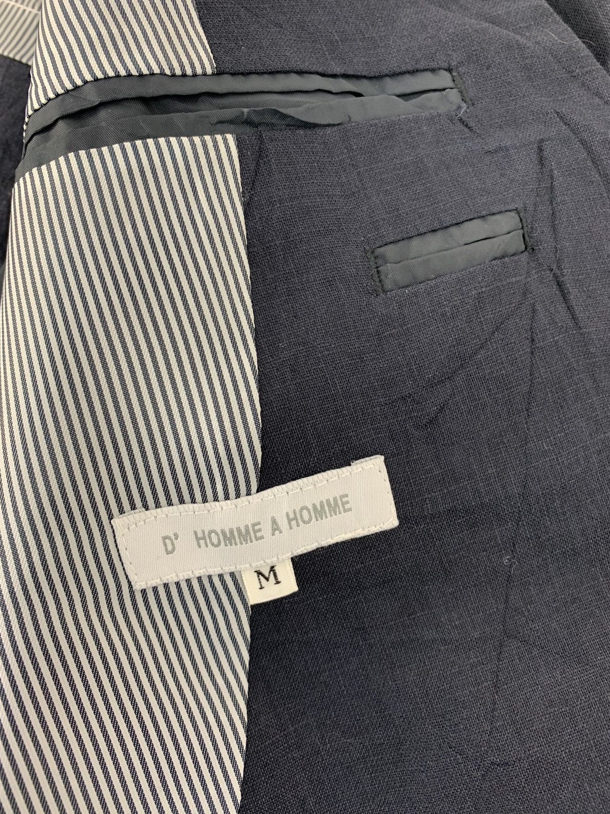Japanese Brand D’ Homme A Homme Coat Blazer Double Pocket Workwear Design Size 48S - 5 Thumbnail