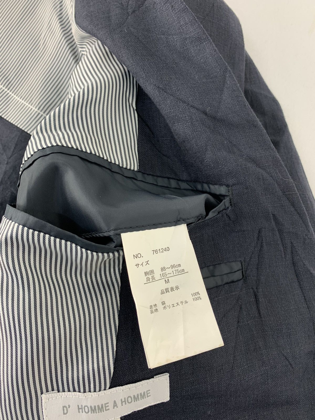 Japanese Brand D’ Homme A Homme Coat Blazer Double Pocket Workwear Design Size 48S - 6 Thumbnail