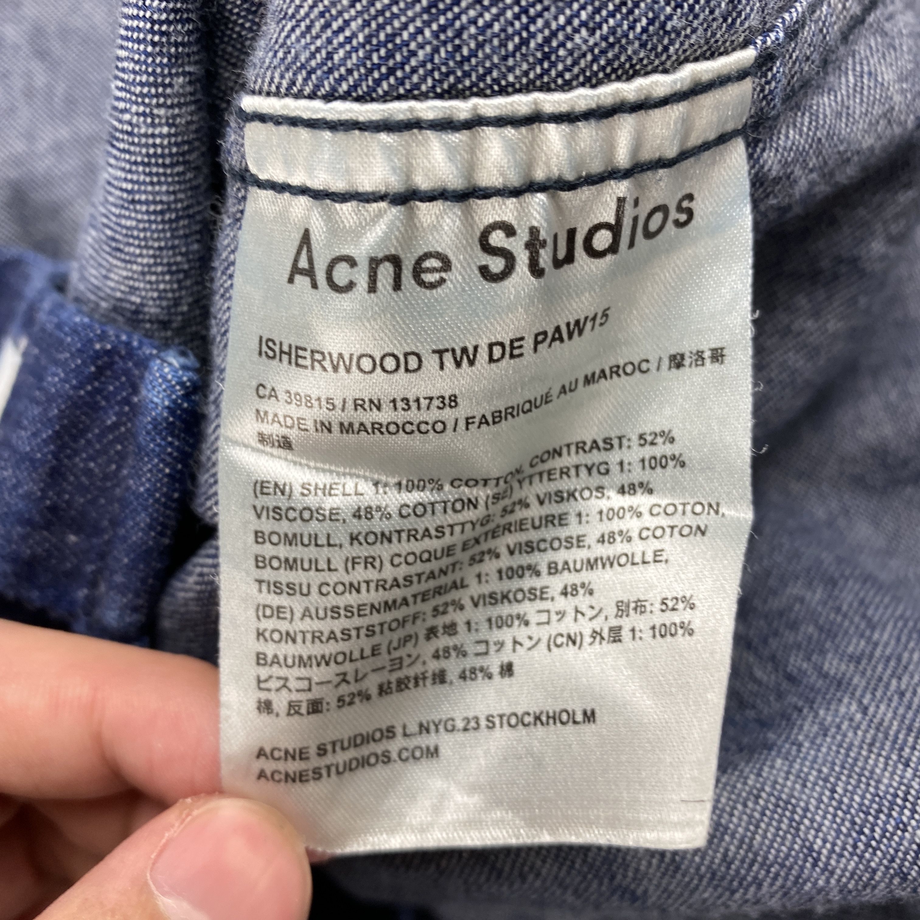 Acne Studios [48] Isherwood Twill Denim Shirt (AW15) Size US M / EU 48-50 / 2 - 7 Thumbnail