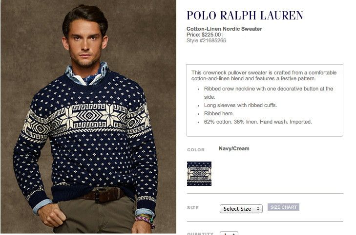 Polo Ralph Lauren Cotton / Linen Nordic Sweater Size US S / EU 44-46 / 1 - 4 Thumbnail
