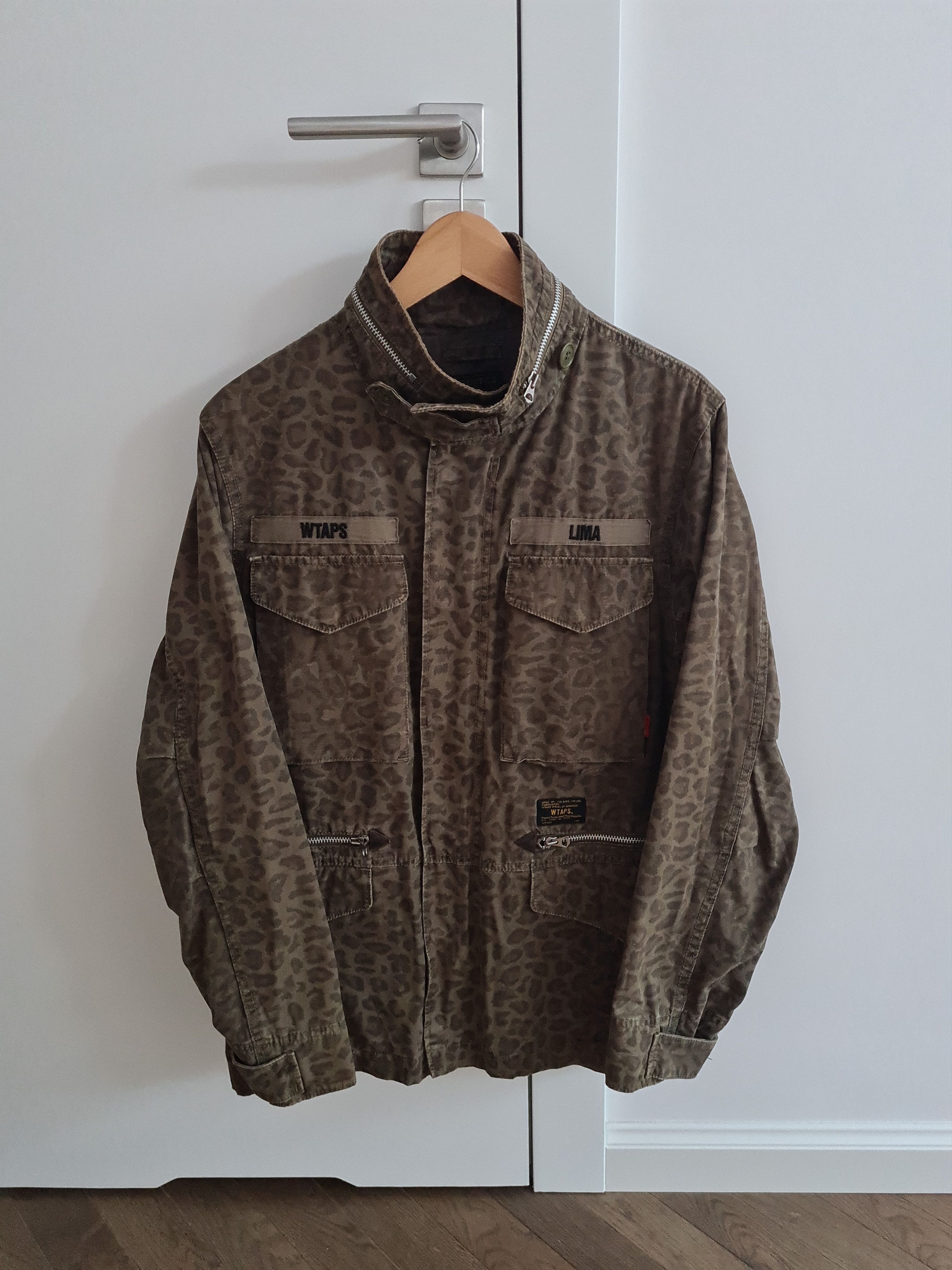 image of Wtaps Leopard Camo Ripstop M-65 Jacket Fw12, Men's (Size Large)