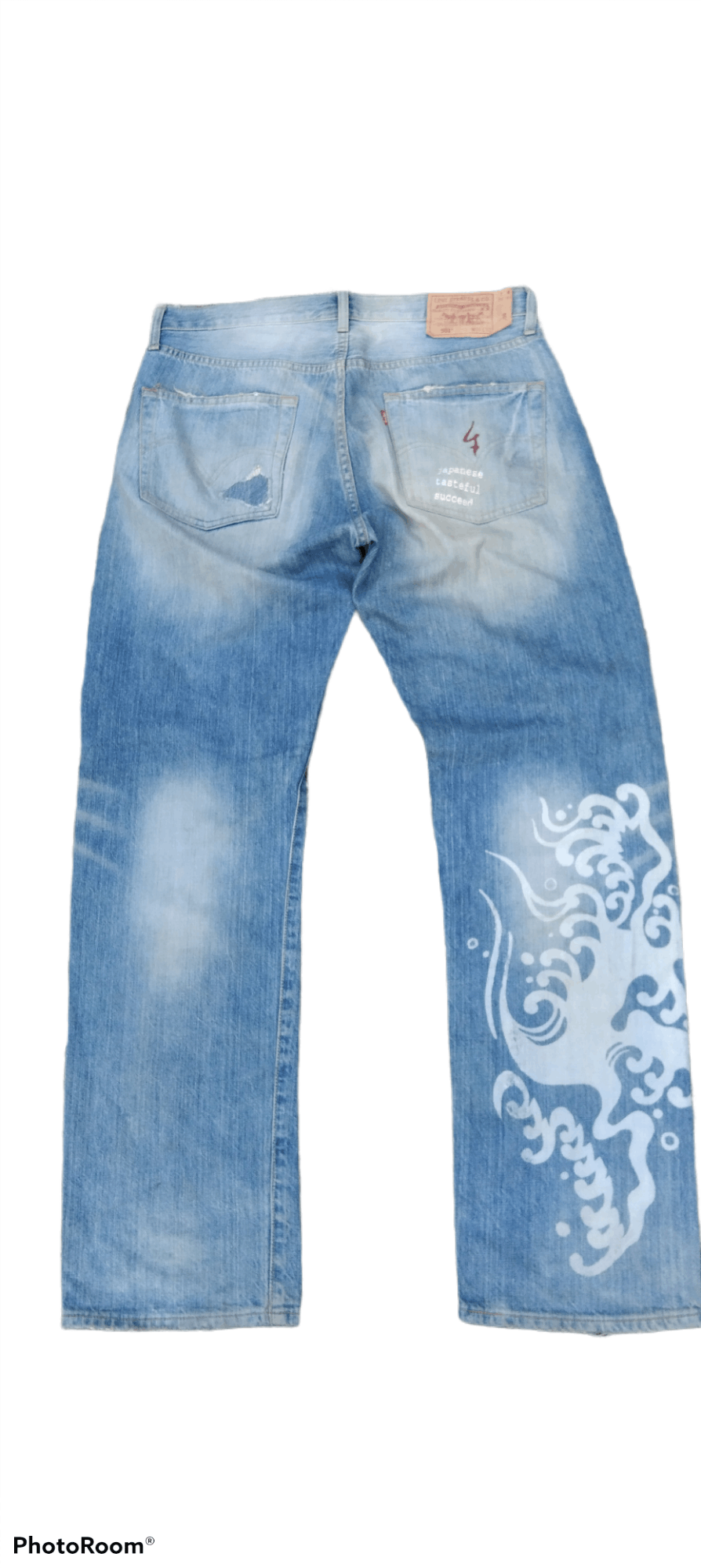 Art Comes First × Levi's DISTRESSED LEVIS 501 JAPANESE TRADITIONAL KOI ART Size US 33 - 2 Thumbnail