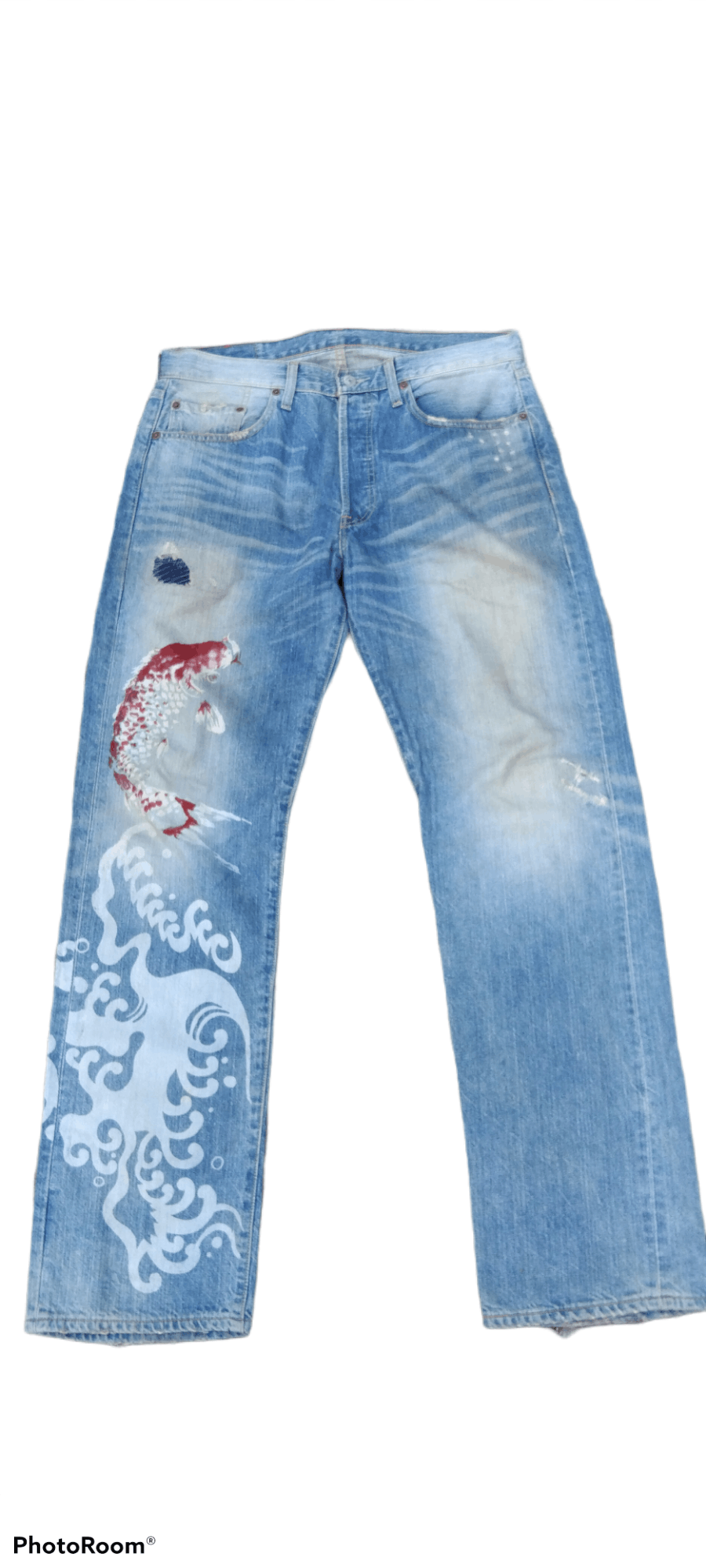 Art Comes First × Levi's DISTRESSED LEVIS 501 JAPANESE TRADITIONAL KOI ART Size US 33 - 1 Thumbnail