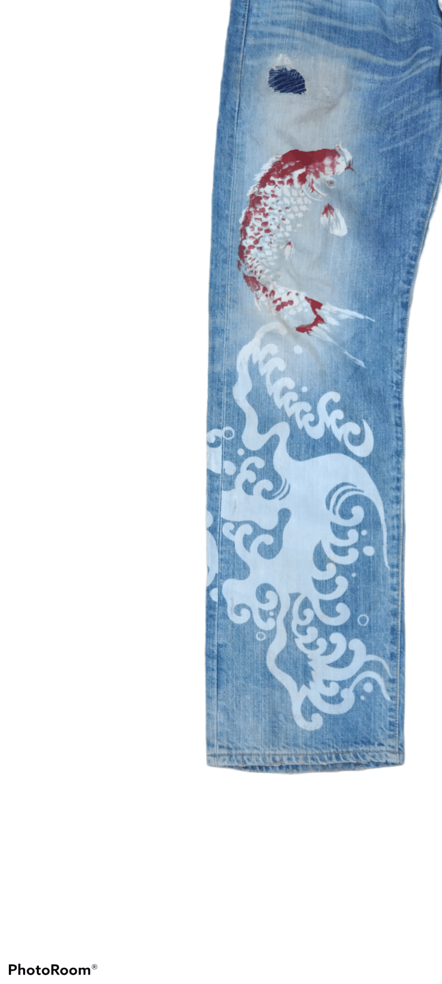 Art Comes First × Levi's DISTRESSED LEVIS 501 JAPANESE TRADITIONAL KOI ART Size US 33 - 6 Thumbnail