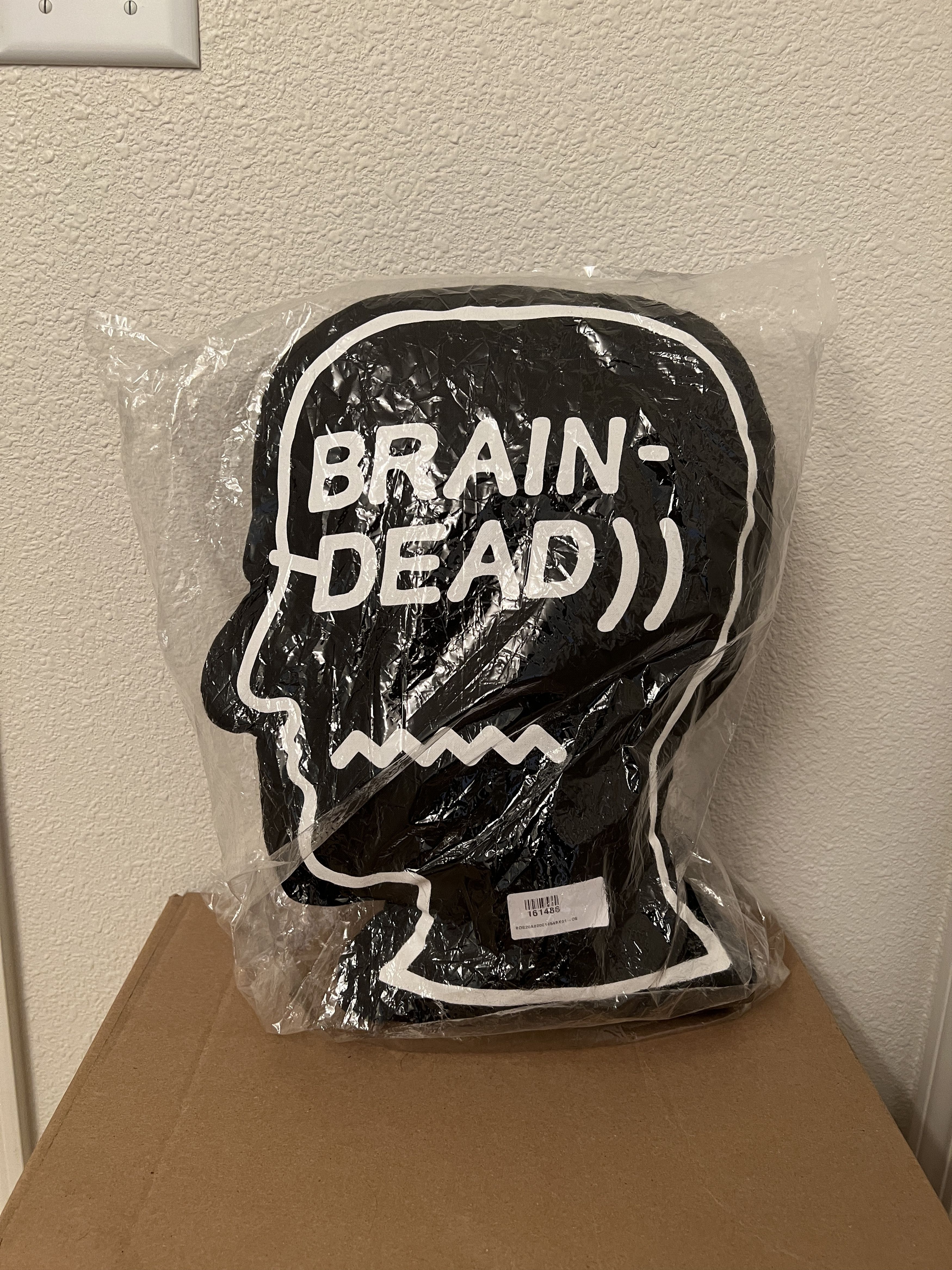 image of Brain Dead Logo Head Pillow in Black, Men's