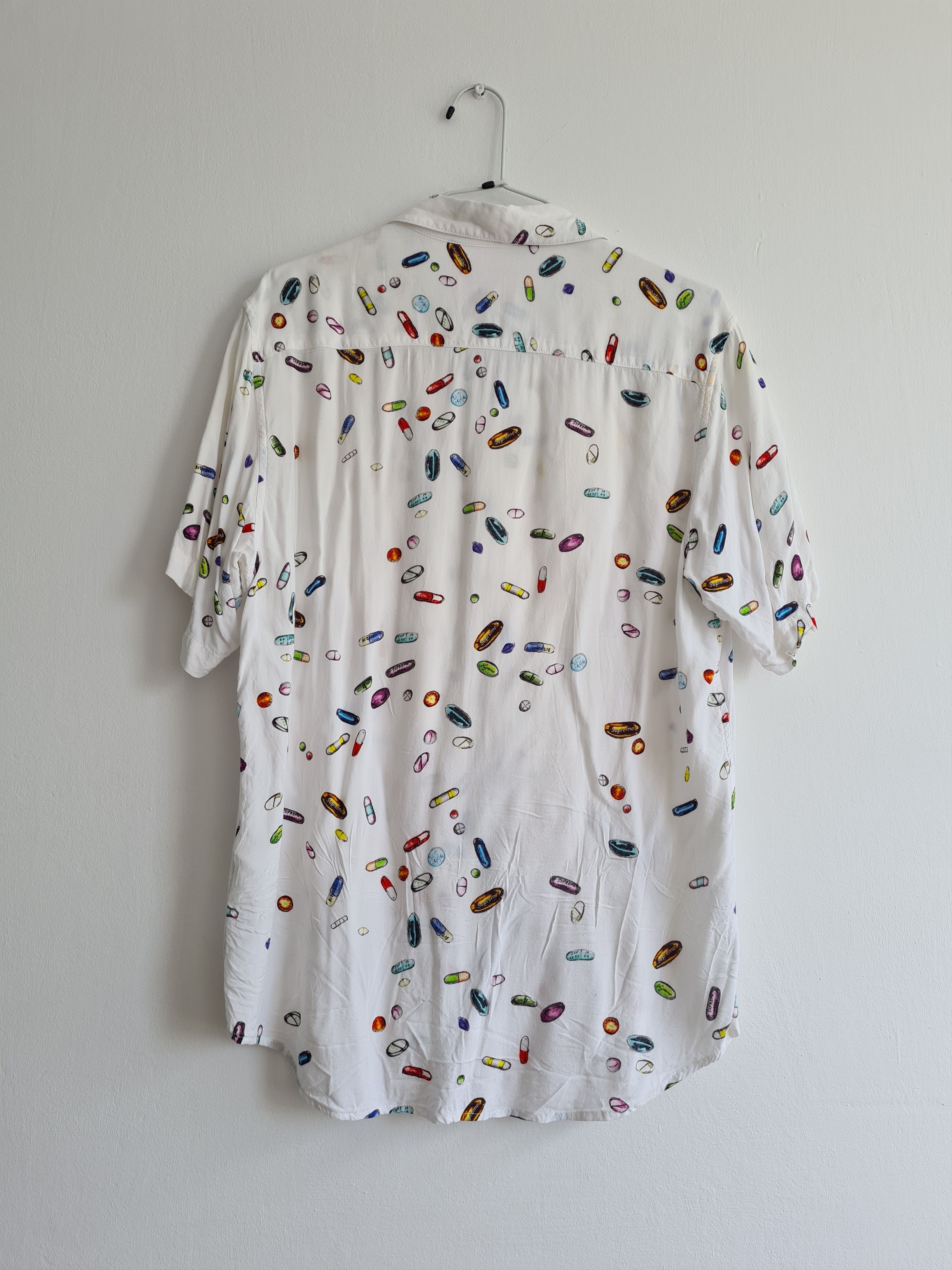 Supreme Pills Rayon Camp Collar Shirt SS17 Size US M / EU 48-50 / 2 - 4 Thumbnail