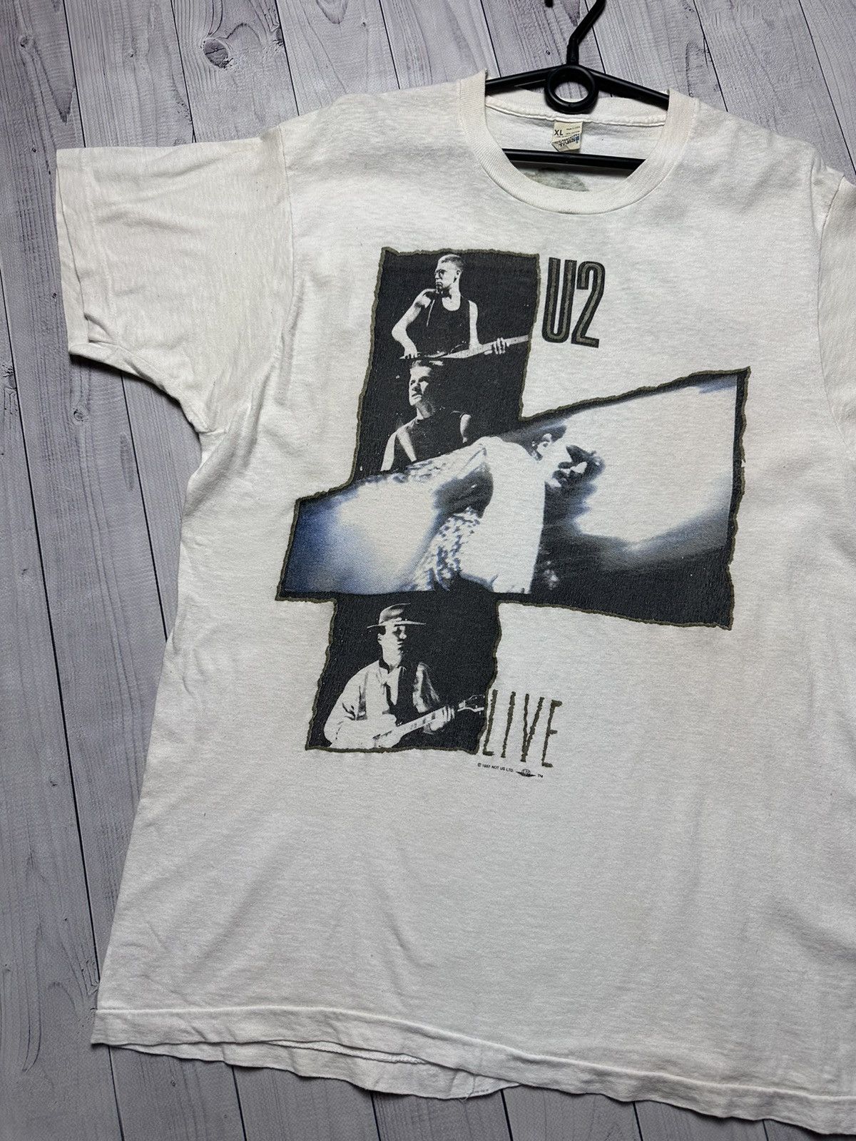 Band Tees × Vintage Vintage U2 Rock tee tour tee Live 1987 size XL rare Size US XL / EU 56 / 4 - 4 Thumbnail