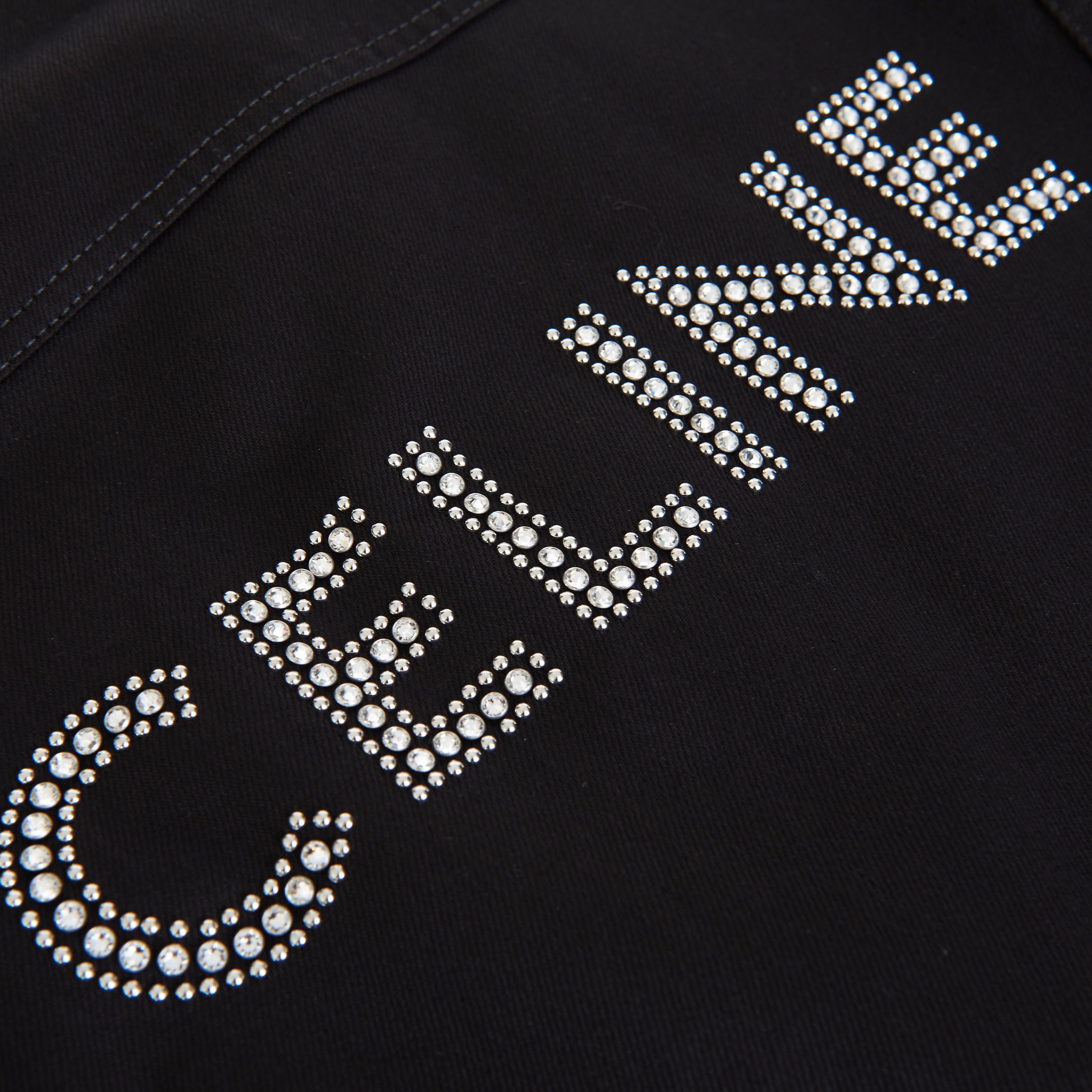 Celine Trucker Sherpa Jacket In Black Wash Denim Sequin