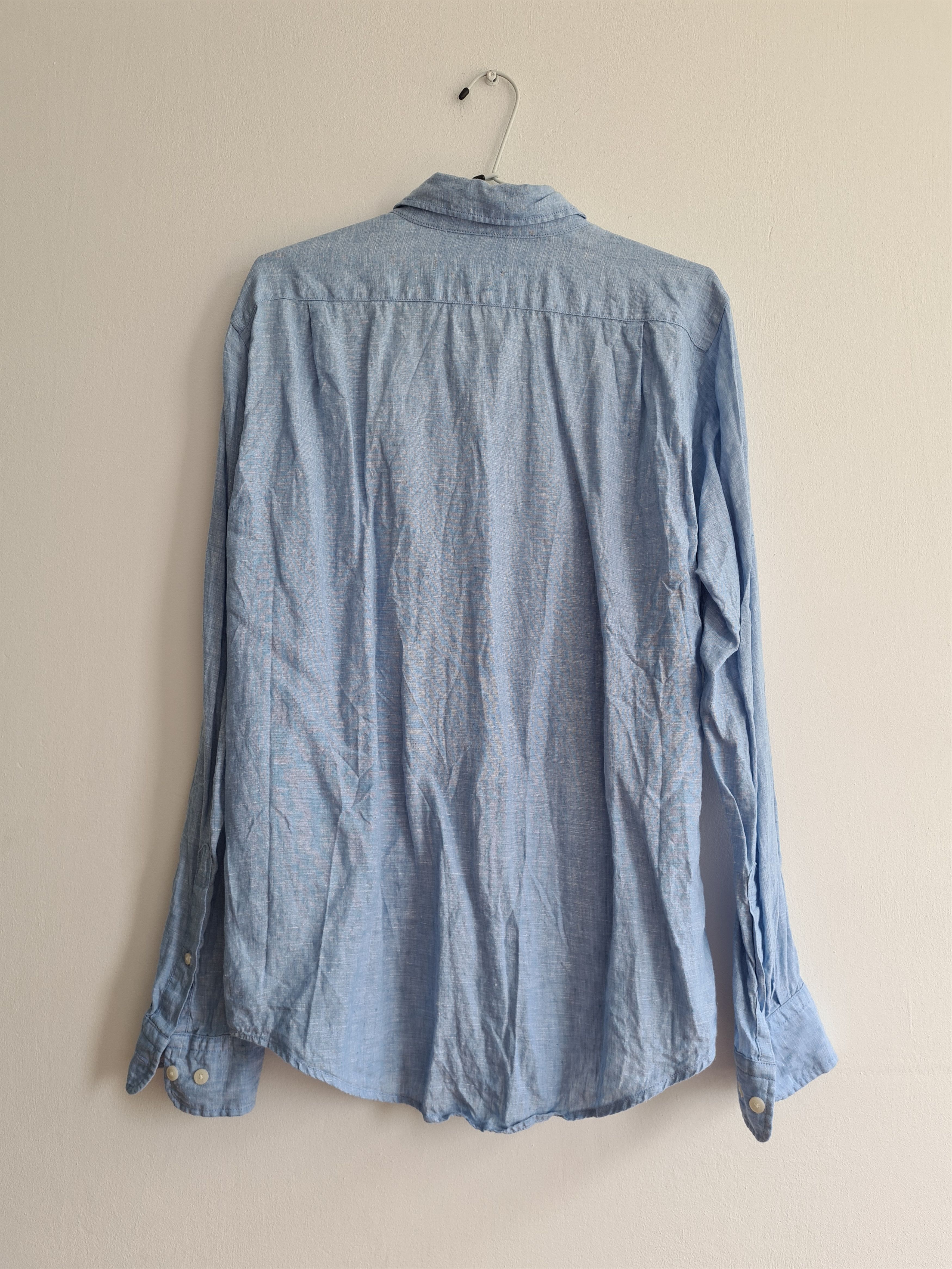 Uniqlo Premium Linen Regular Fit Shirt in Blue Size US M / EU 48-50 / 2 - 4 Thumbnail