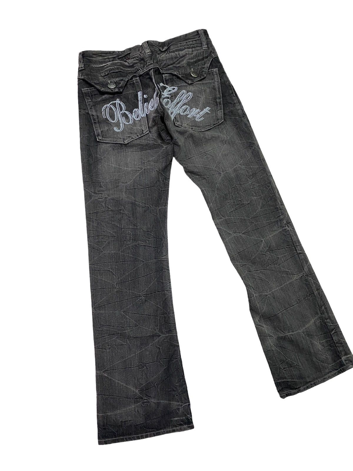 image of Flared Wild Life Seditionaries Belief & Effort Back Print in Black, Men's (Size 30)