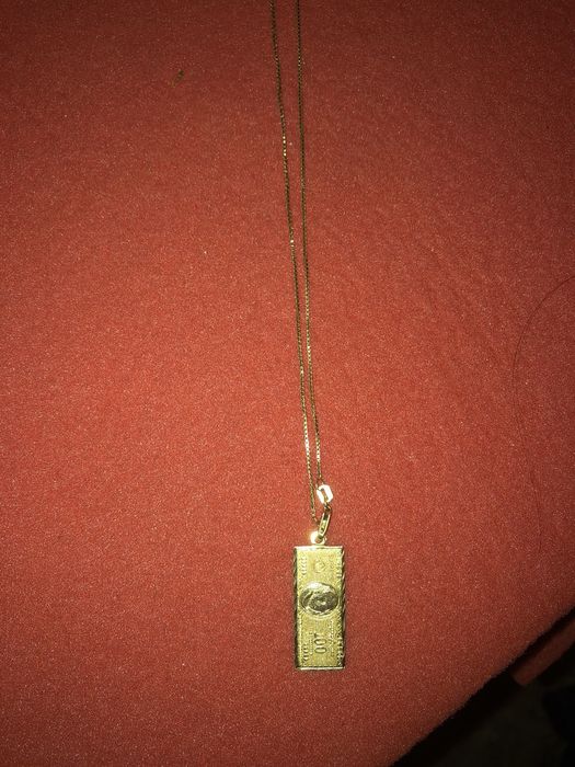 Supreme supreme 100 dollar bill 14k gold pendant | Grailed