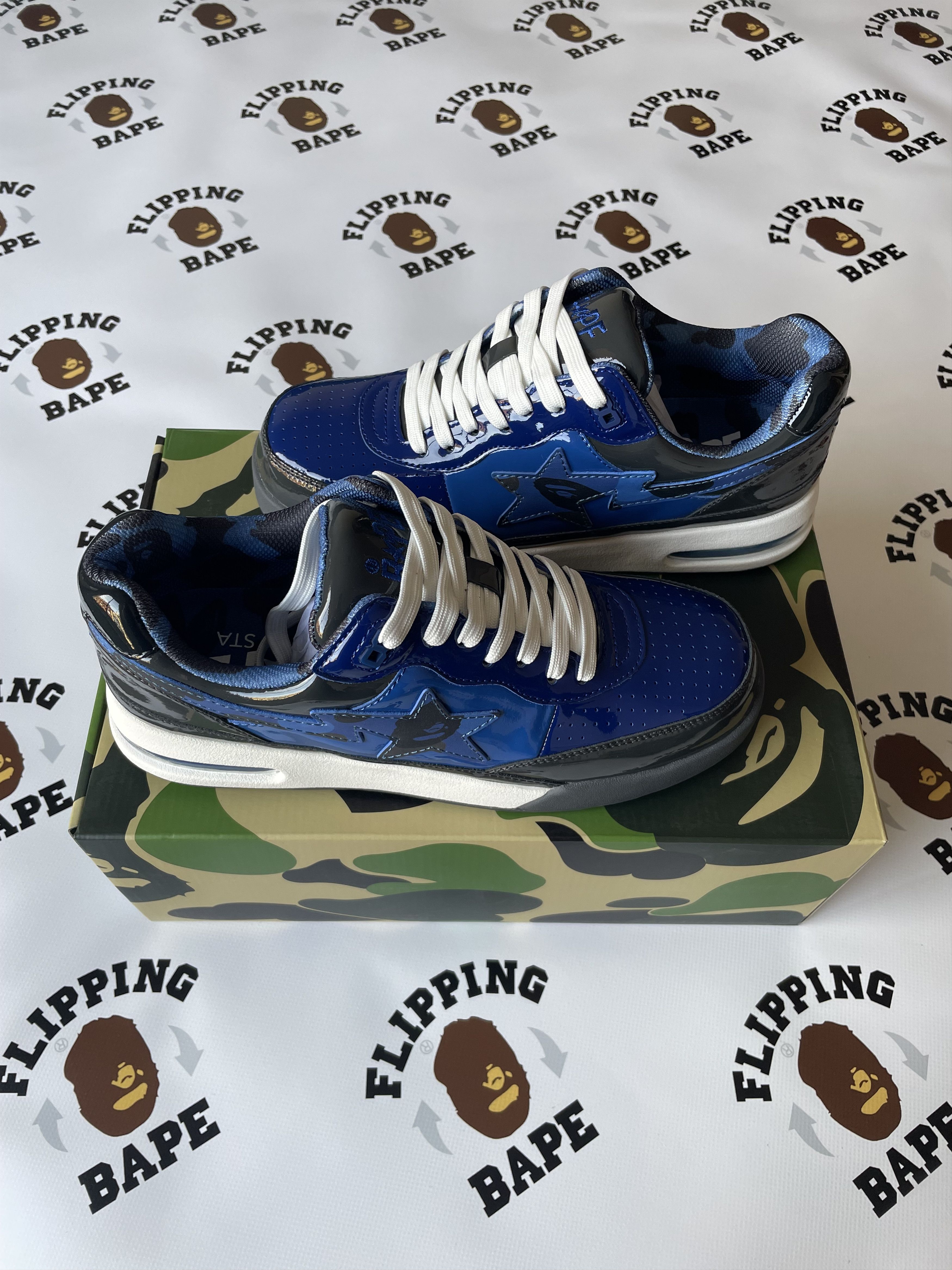 image of Bape Road Sta 1 Shoes in Navy, Men's (Size 9)