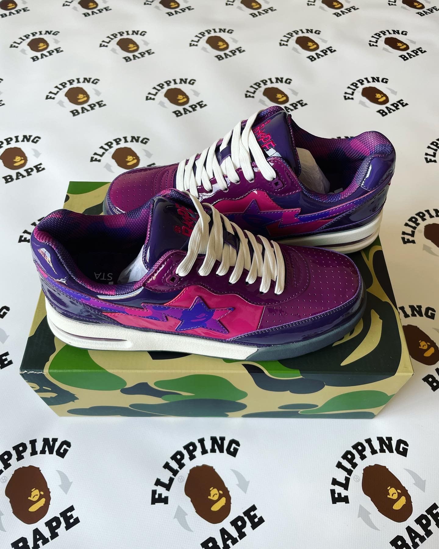 image of Bape Road Sta 1 Shoes in Purple, Men's (Size 9.5)