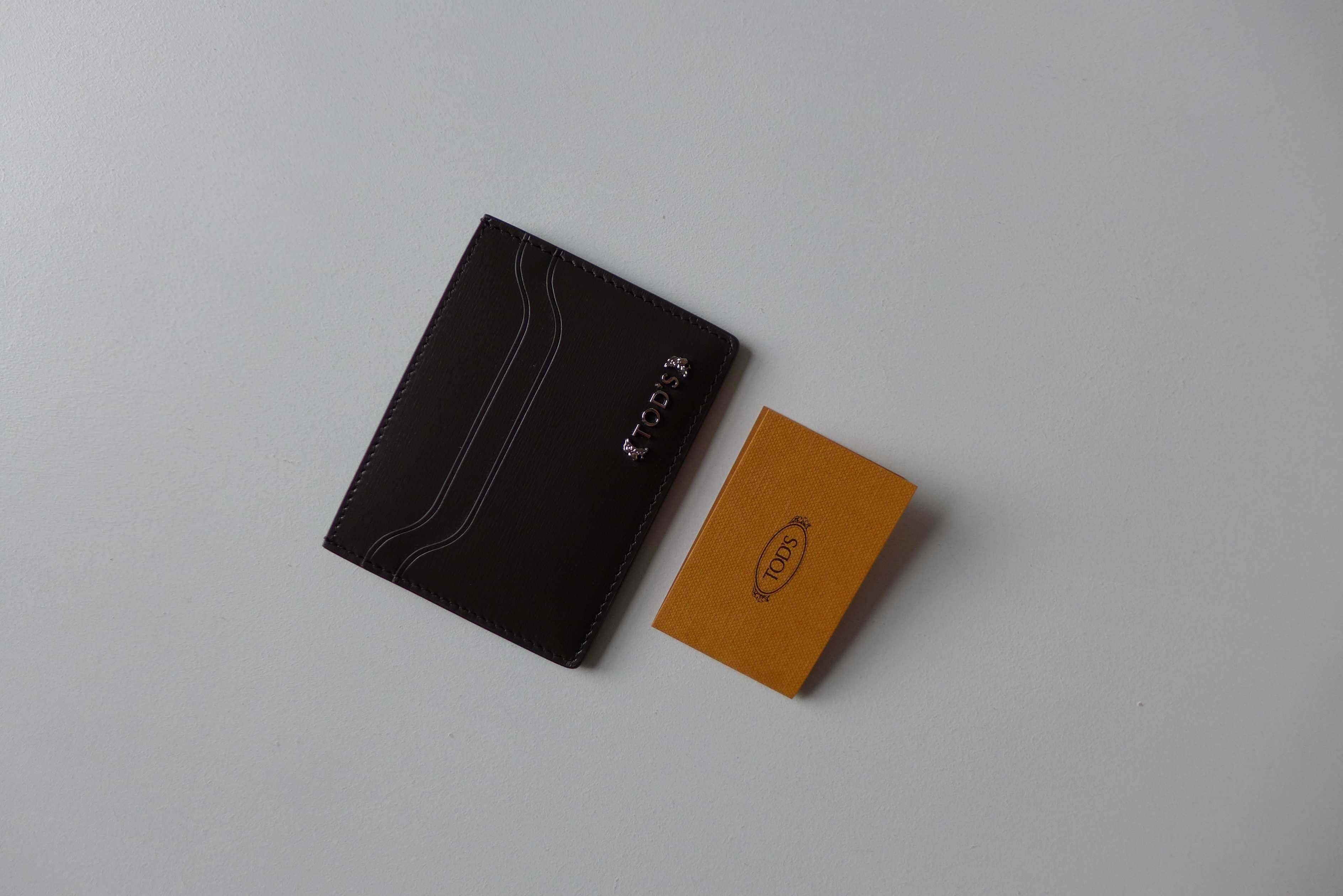 image of Tods Tod's Card Holder - Chocolate Brown Calf Leather, Men's