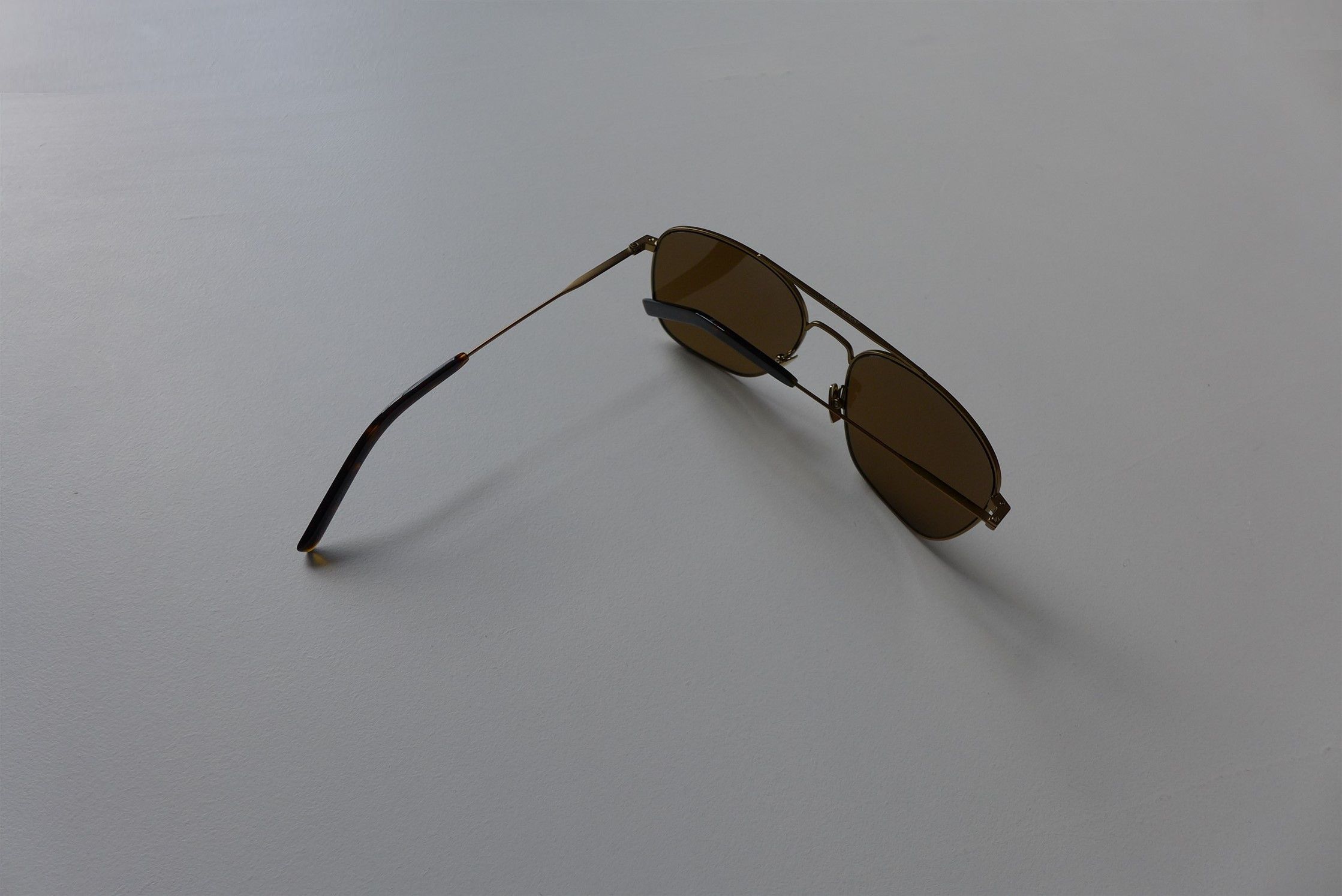 Saint Laurent Paris Saint Laurent SL86 Aviator Sunglasses -- Matte Gold Metal Size ONE SIZE - 11 Thumbnail