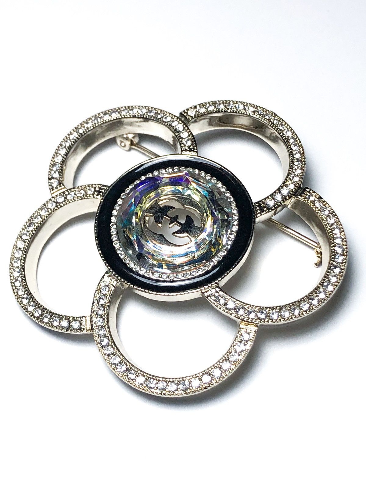 image of Chanel Crystal Embellished Brooch Pin Collectors Item, Women's
