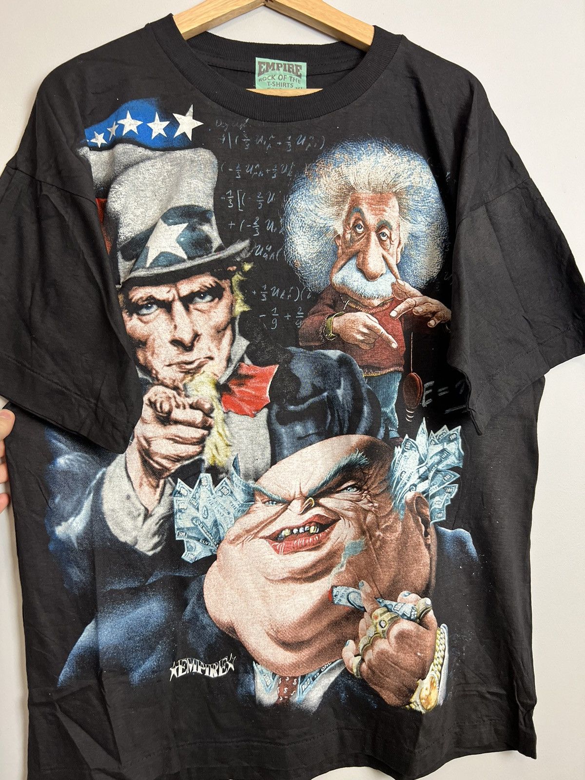 Vintage Vintage 90s Art Science Einstein Lincoln American Tshirt Size US XL / EU 56 / 4 - 2 Thumbnail