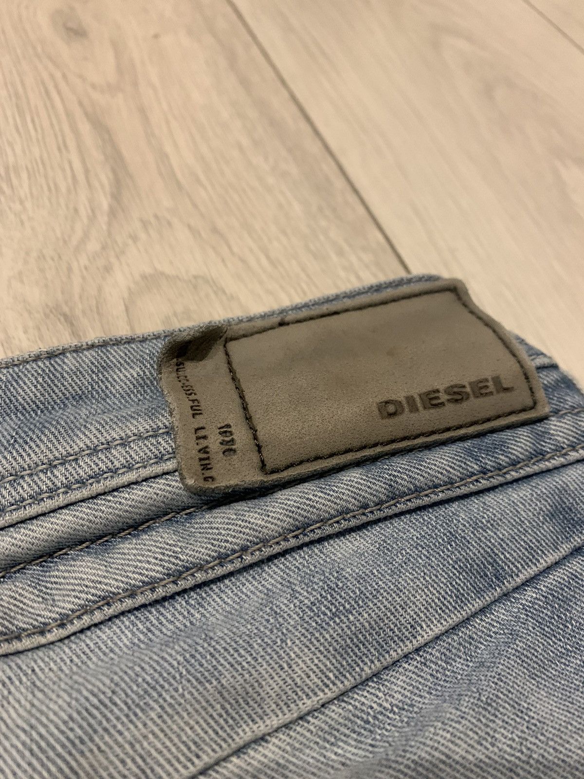 Diesel × Vintage Diesel distressed Vintage y2k 2000s baby blue jeans Size US 29 - 6 Thumbnail