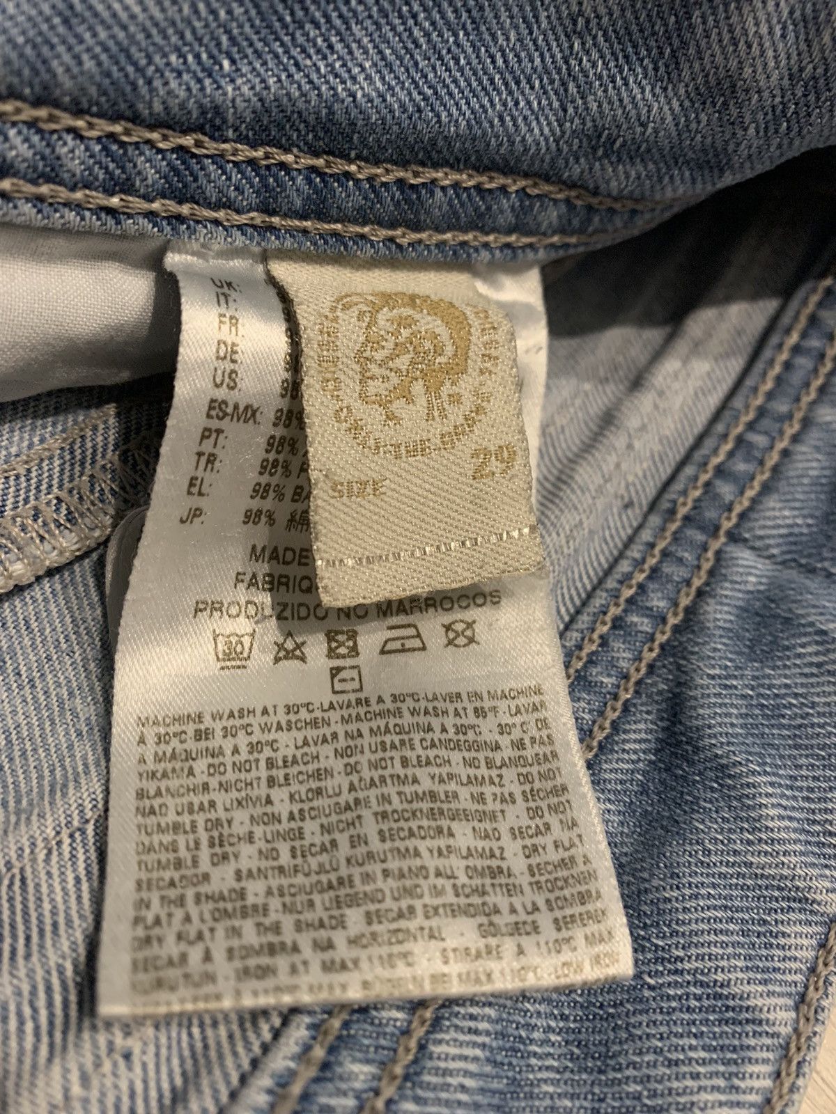 Diesel × Vintage Diesel distressed Vintage y2k 2000s baby blue jeans Size US 29 - 5 Thumbnail