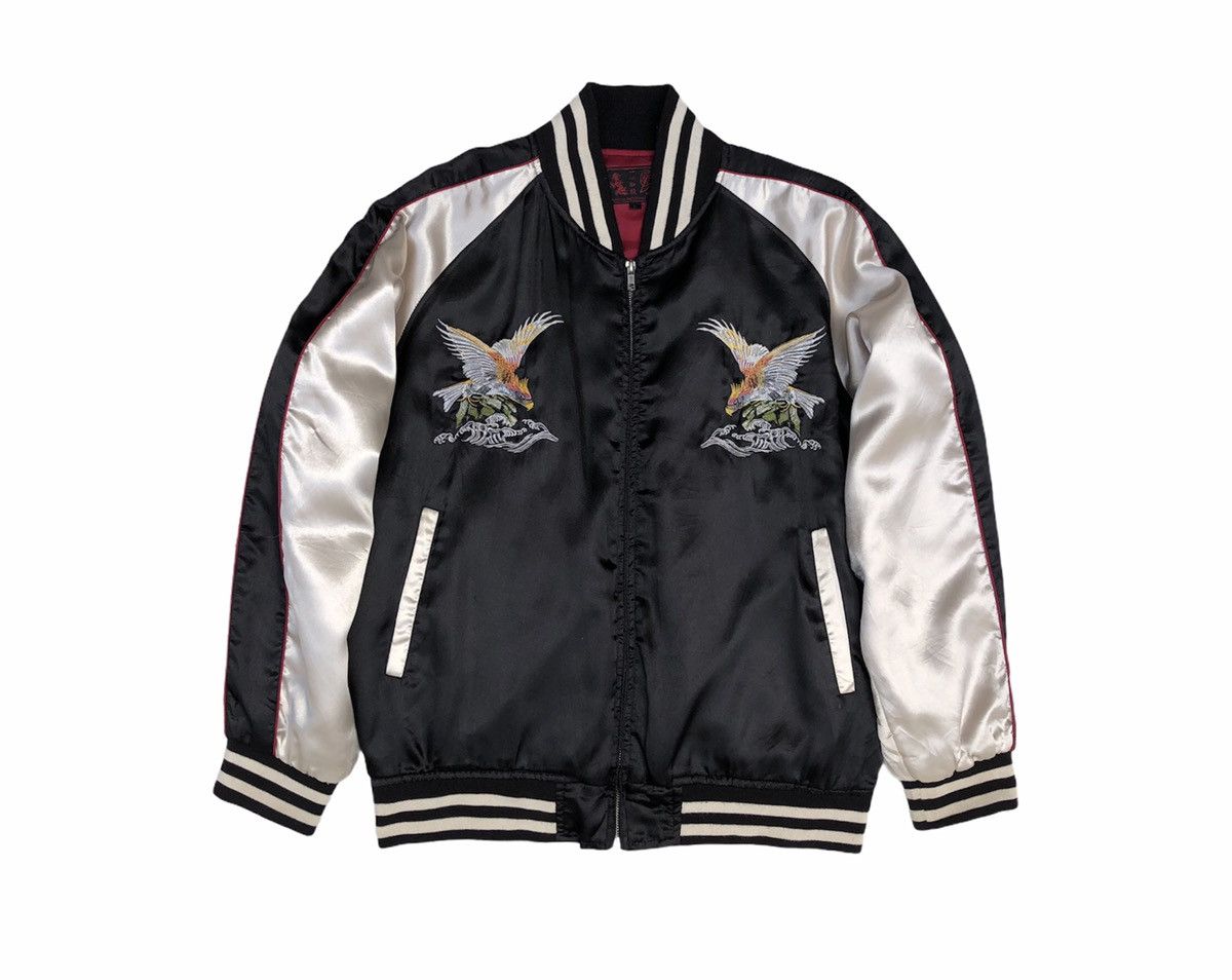 Japanese Brand 🔥Vintage Sukajan Eagle Hawk Quilted Souvenir Jacket Size US M / EU 48-50 / 2 - 2 Thumbnail