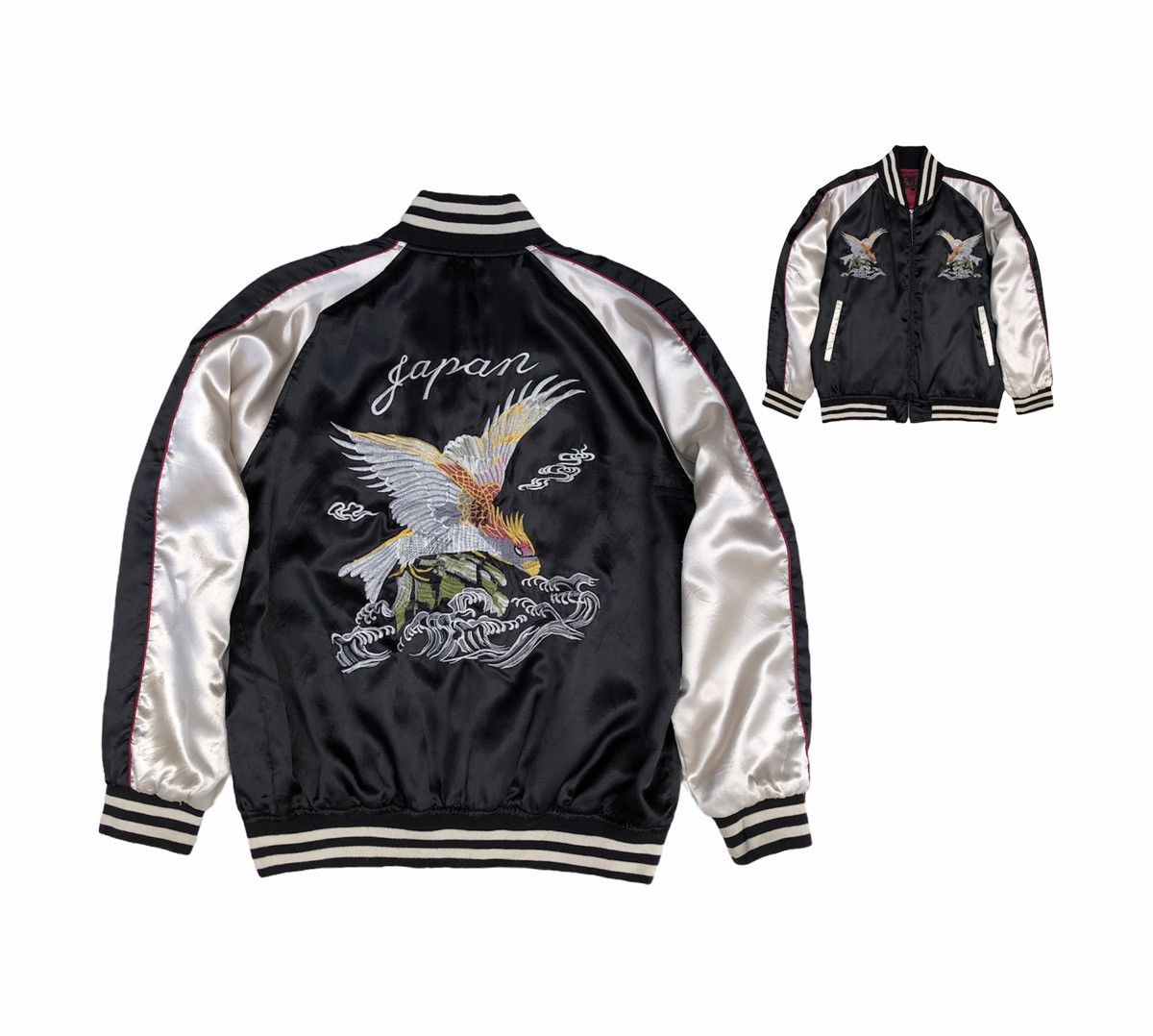 Japanese Brand 🔥Vintage Sukajan Eagle Hawk Quilted Souvenir Jacket Size US M / EU 48-50 / 2 - 3 Thumbnail