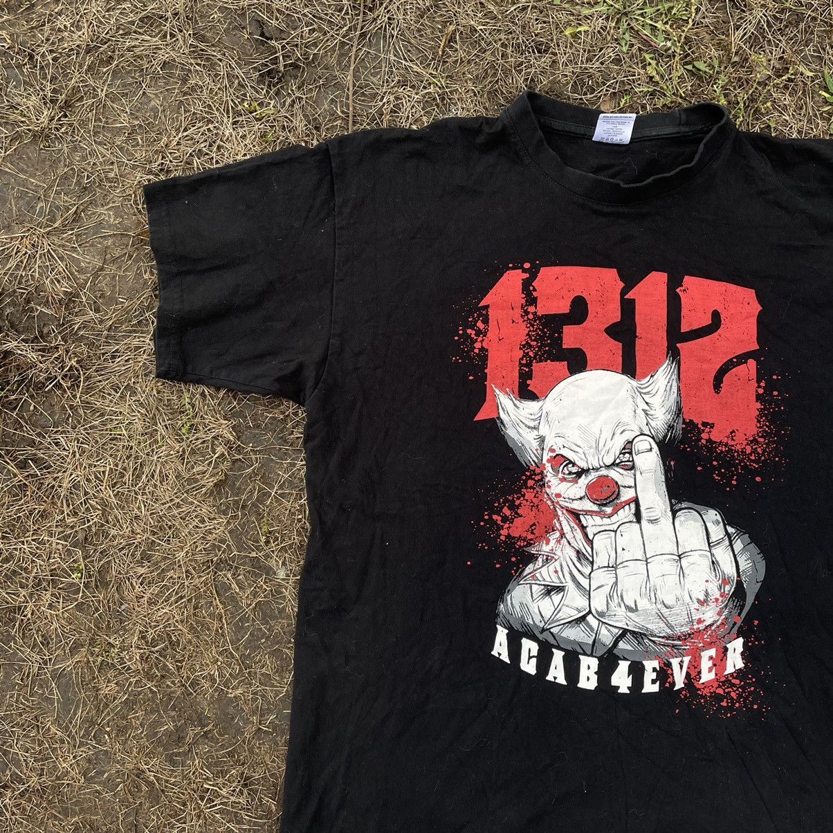 Band Tees Vintage Y2K 1312 ACAB 4reva Dead Face Horror Tee Streetwear Size US L / EU 52-54 / 3 - 4 Thumbnail