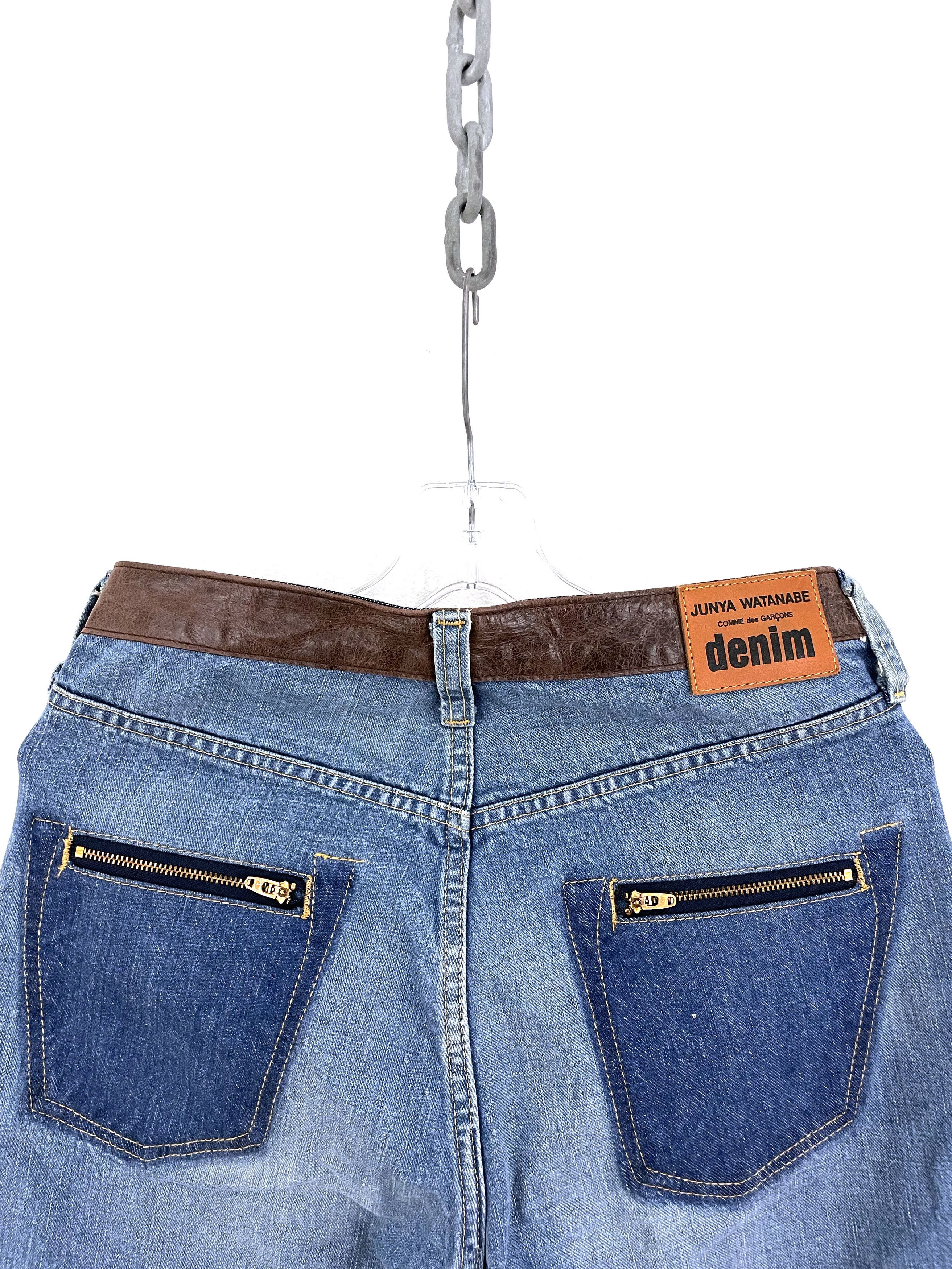 Junya Watanabe 2009 Leather Stripe Zip Denim Size US 28 / EU 44 - 3 Thumbnail