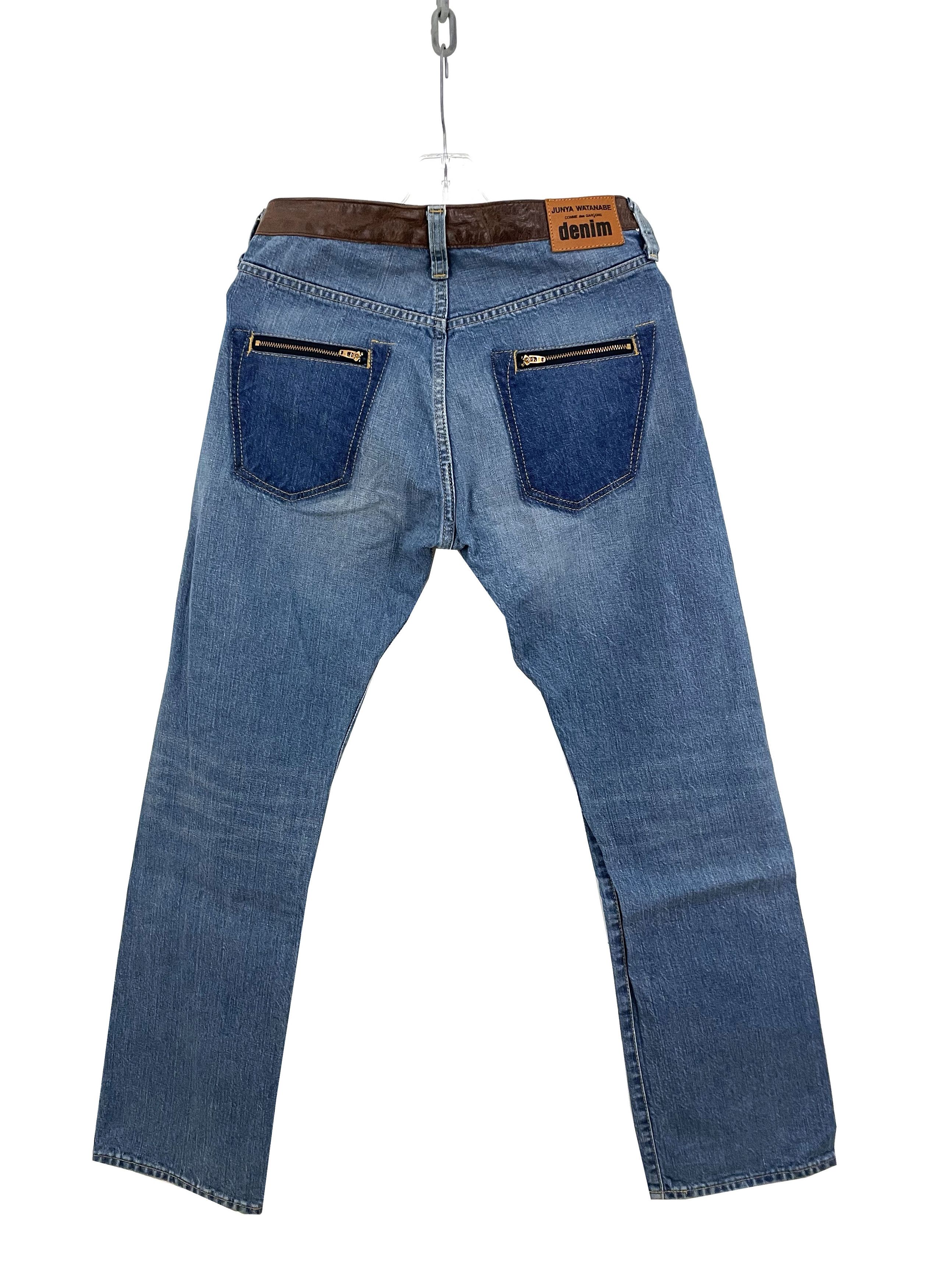 Junya Watanabe 2009 Leather Stripe Zip Denim Size US 28 / EU 44 - 1 Thumbnail