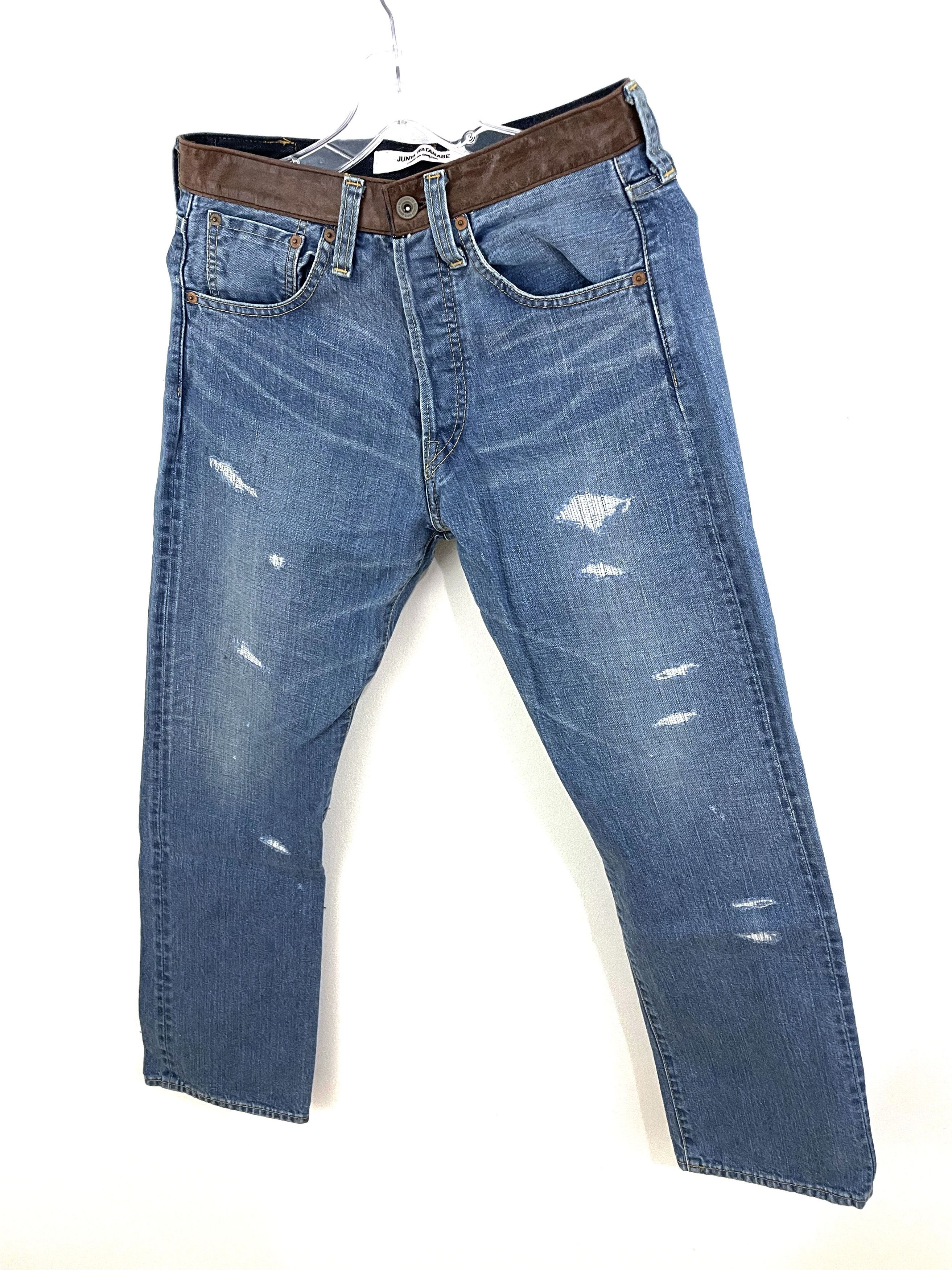 Junya Watanabe 2009 Leather Stripe Zip Denim Size US 28 / EU 44 - 6 Thumbnail