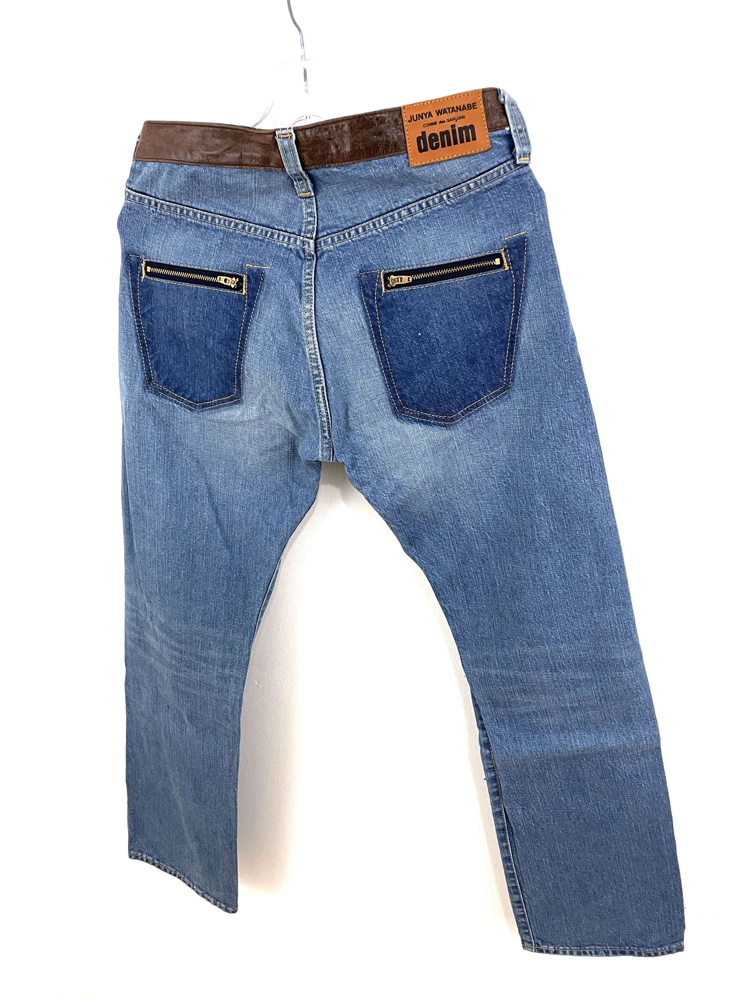 Junya Watanabe 2009 Leather Stripe Zip Denim Size US 28 / EU 44 - 2 Thumbnail