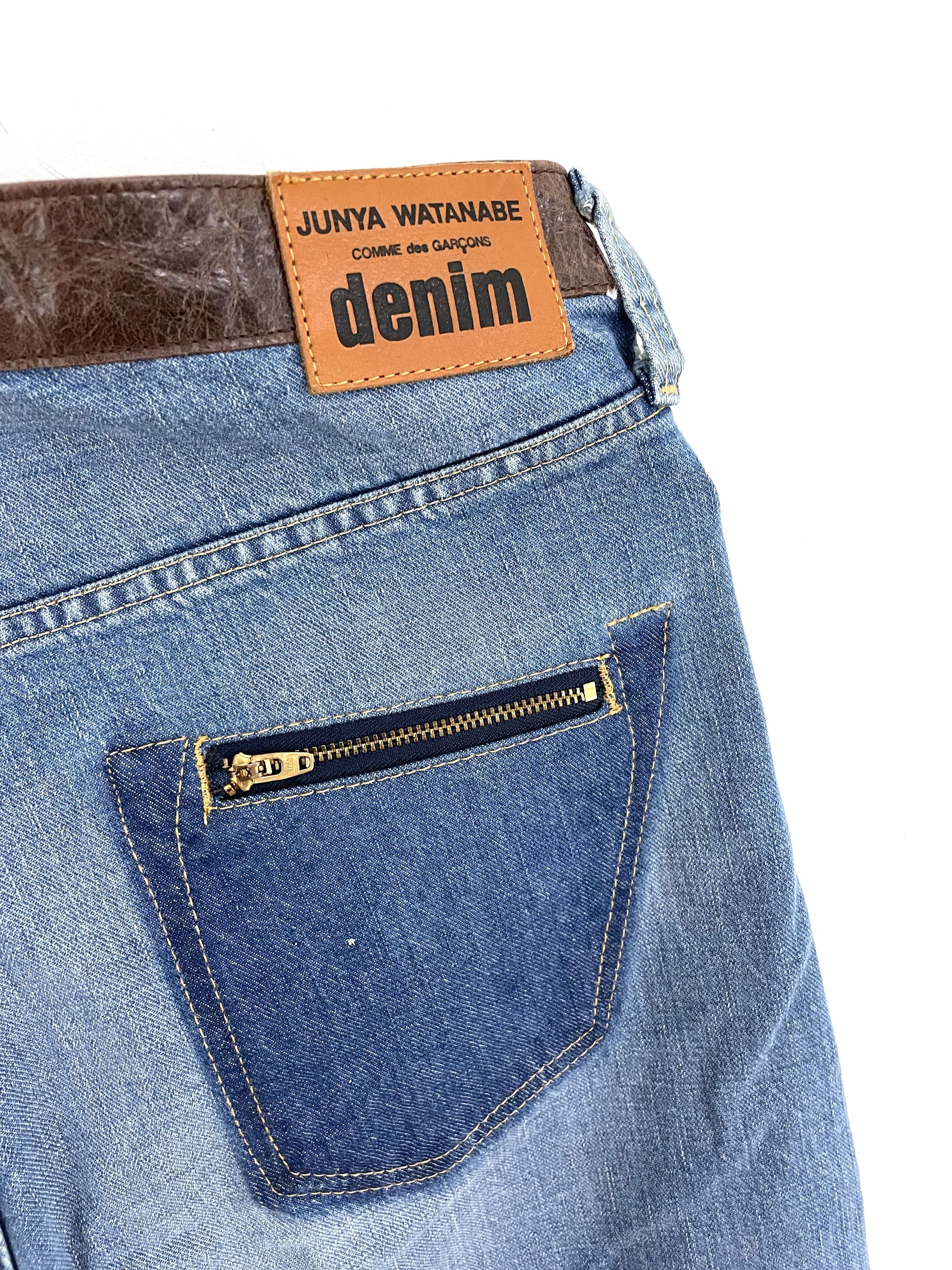 Junya Watanabe 2009 Leather Stripe Zip Denim Size US 28 / EU 44 - 4 Thumbnail