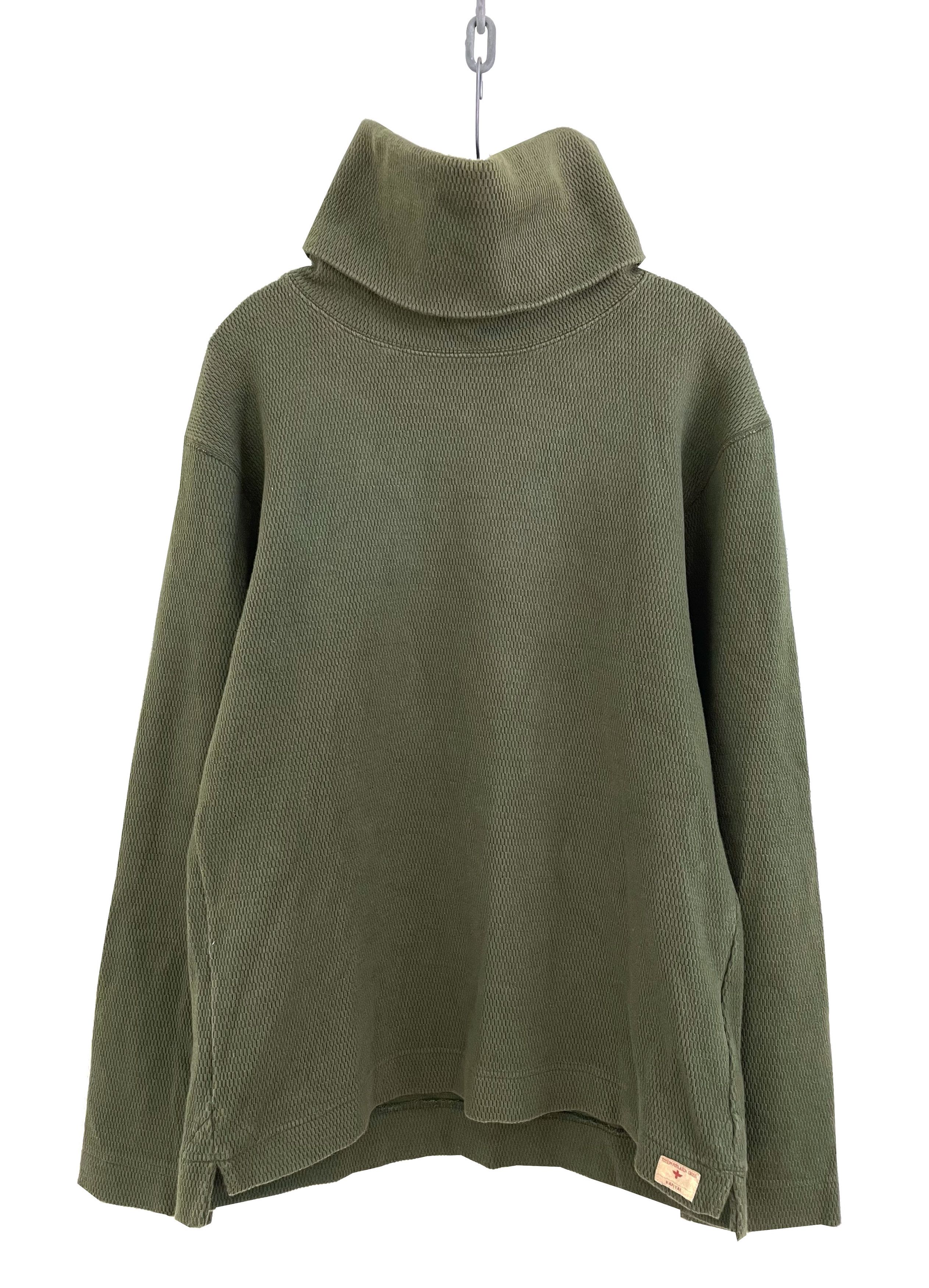 image of Kapital Heavy Textured Turtleneck in Green, Men's (Size Medium)