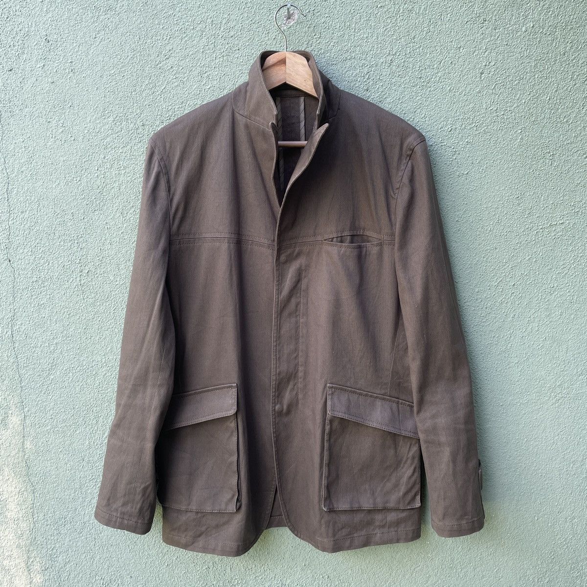 image of Vintage Abahouse Middle Zip Multipocket Jacket in Army Green, Men's (Size Medium)