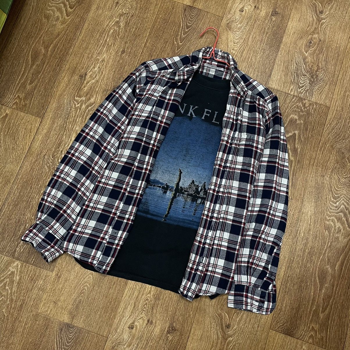 Vintage Vintage 90s Plaid Shirt Navy White Streetwear Oversized M Size US M / EU 48-50 / 2 - 2 Thumbnail