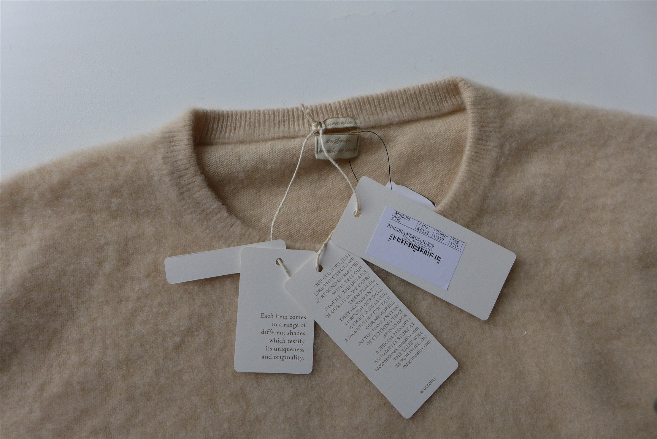 Massimo Alba Massimo Alba Kane Sweater - Off-White Brushed Cashmere Size US XXL / EU 58 / 5 - 7 Thumbnail