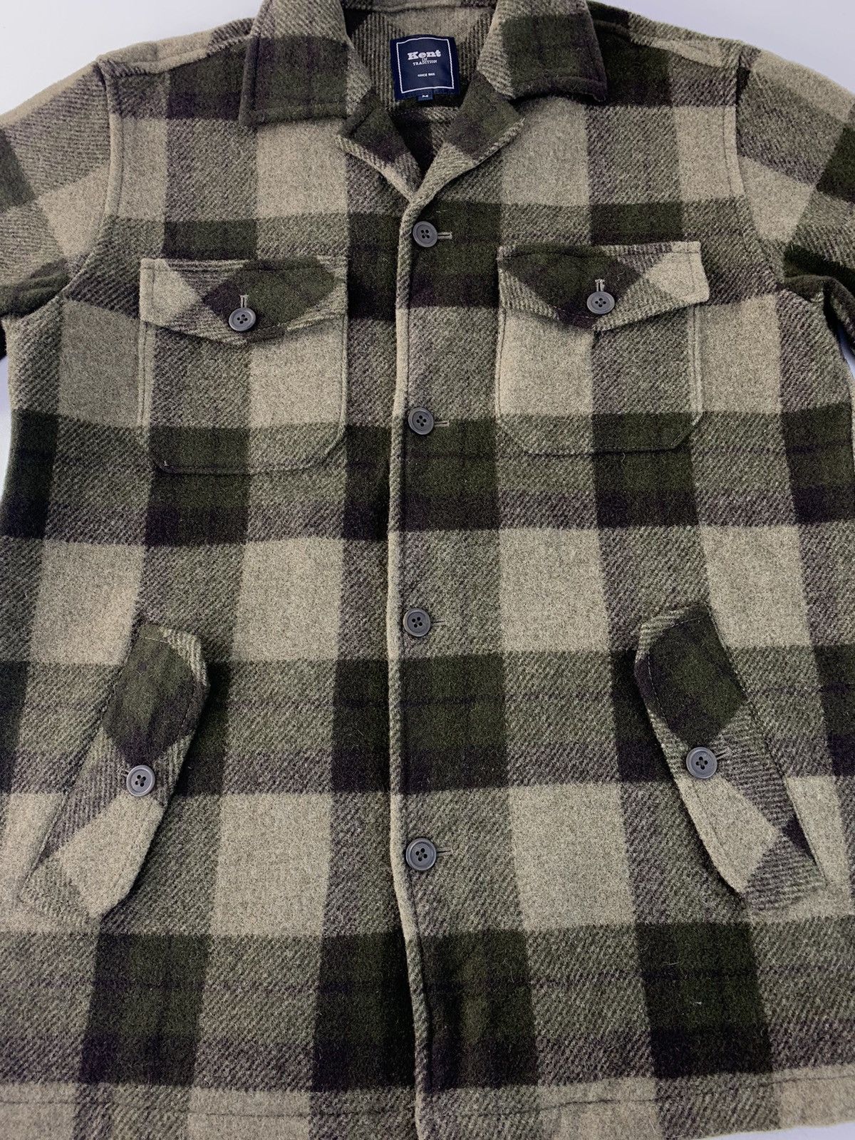 Flannel Kent In Tradition Thick Flannel Plaid Checked Wool Size US L / EU 52-54 / 3 - 4 Thumbnail