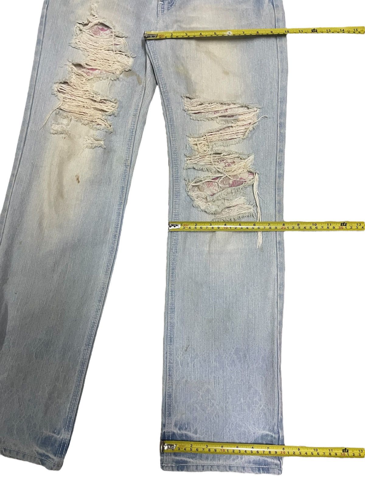 Japanese Brand Vintage Japanese Pink Grunge Womenstyle Ripped Punk Jeans Size 29" - 14 Thumbnail