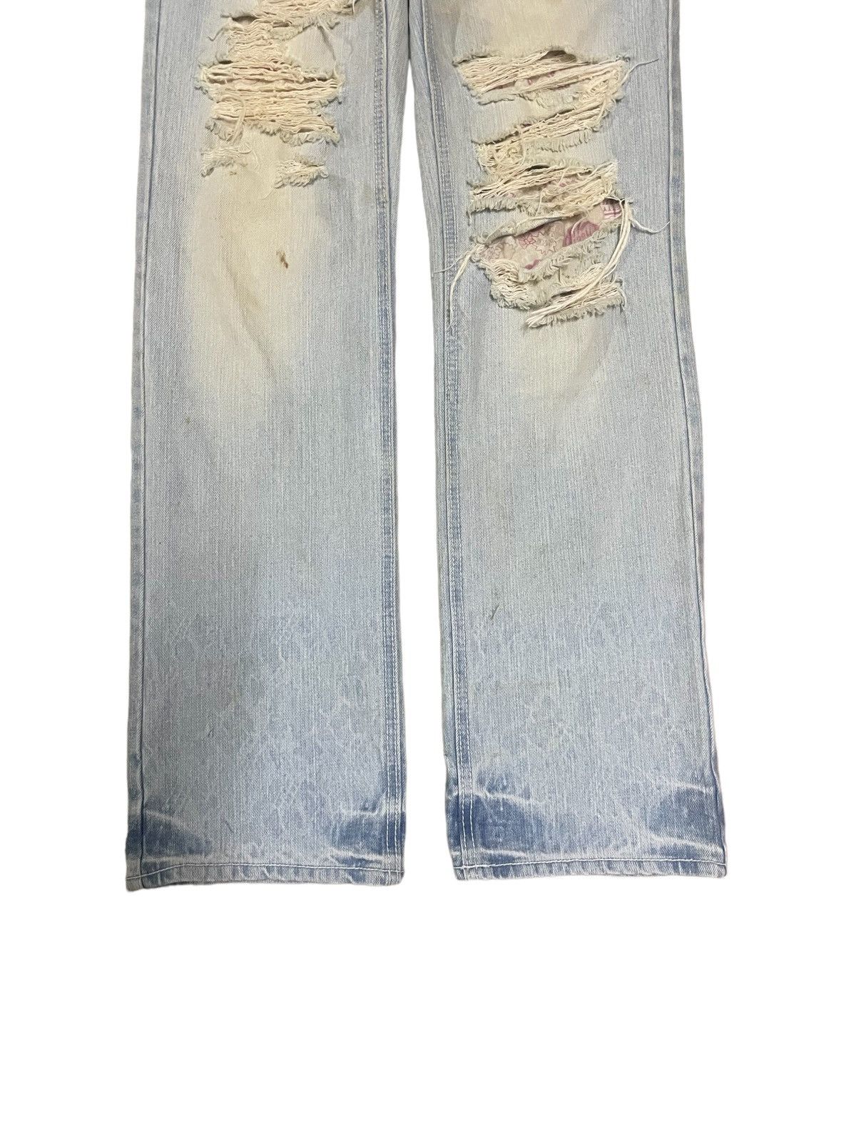 Japanese Brand Vintage Japanese Pink Grunge Womenstyle Ripped Punk Jeans Size 29" - 4 Thumbnail